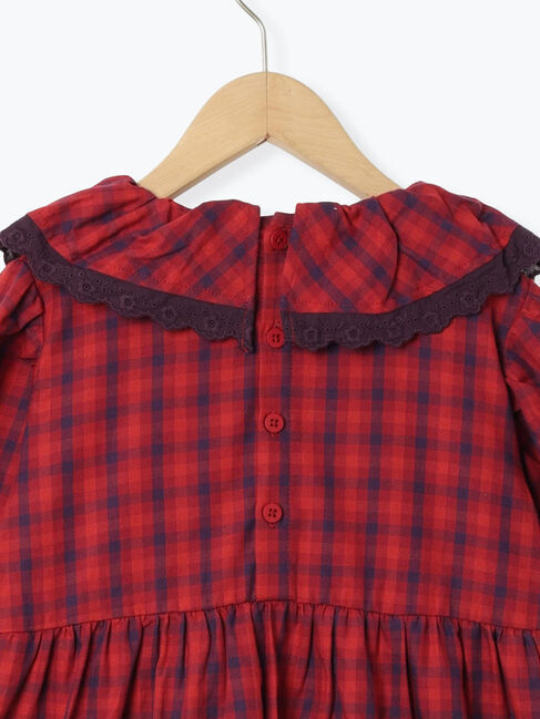 Samansa Mos2 Lagom「チェックフリル衿ワンピース」|ワンピース|