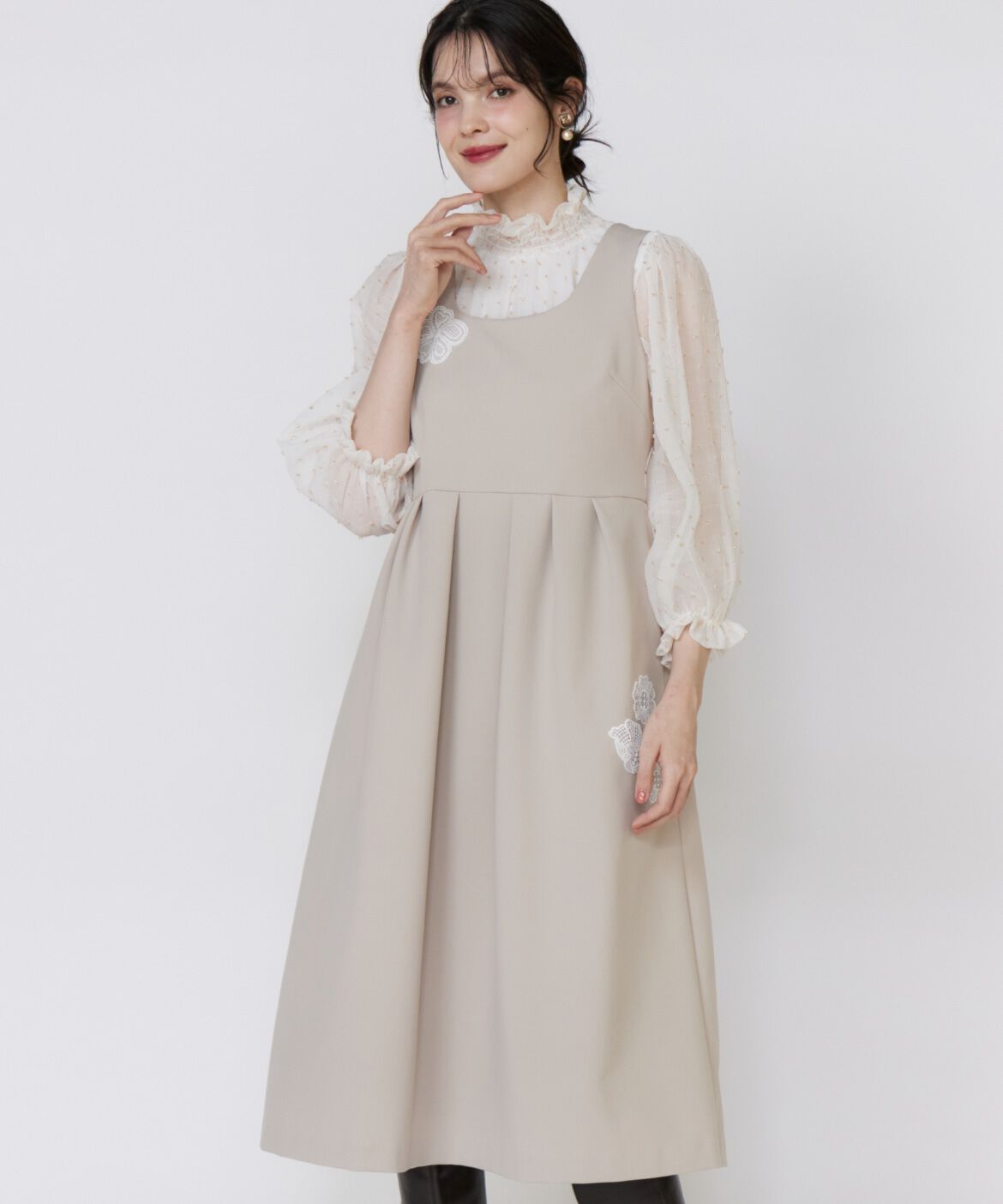 Maglie le cassetto「《ﾌﾗﾝﾄﾞﾙ45周年限定ｺﾚｸｼｮﾝ》ﾌﾗﾜｰﾓﾁｰﾌﾜﾝﾋﾟｰｽ  」|ワンピース|