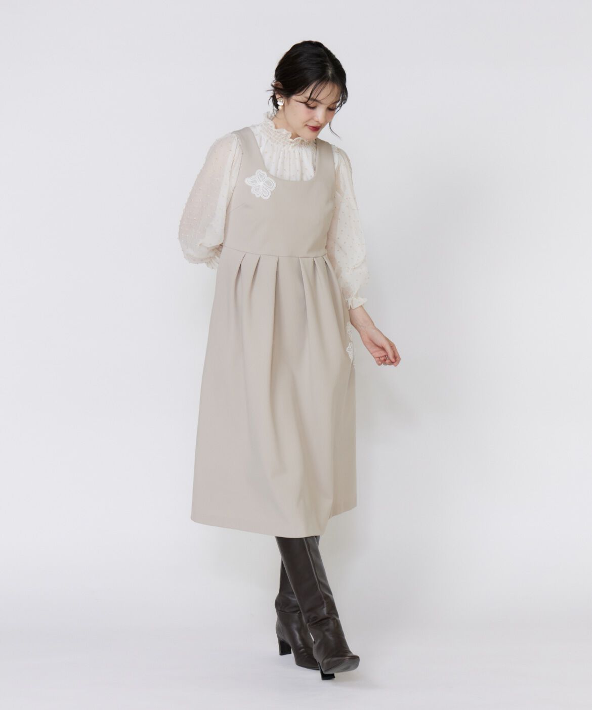 Maglie le cassetto「《ﾌﾗﾝﾄﾞﾙ45周年限定ｺﾚｸｼｮﾝ》ﾌﾗﾜｰﾓﾁｰﾌﾜﾝﾋﾟｰｽ  」|ワンピース|