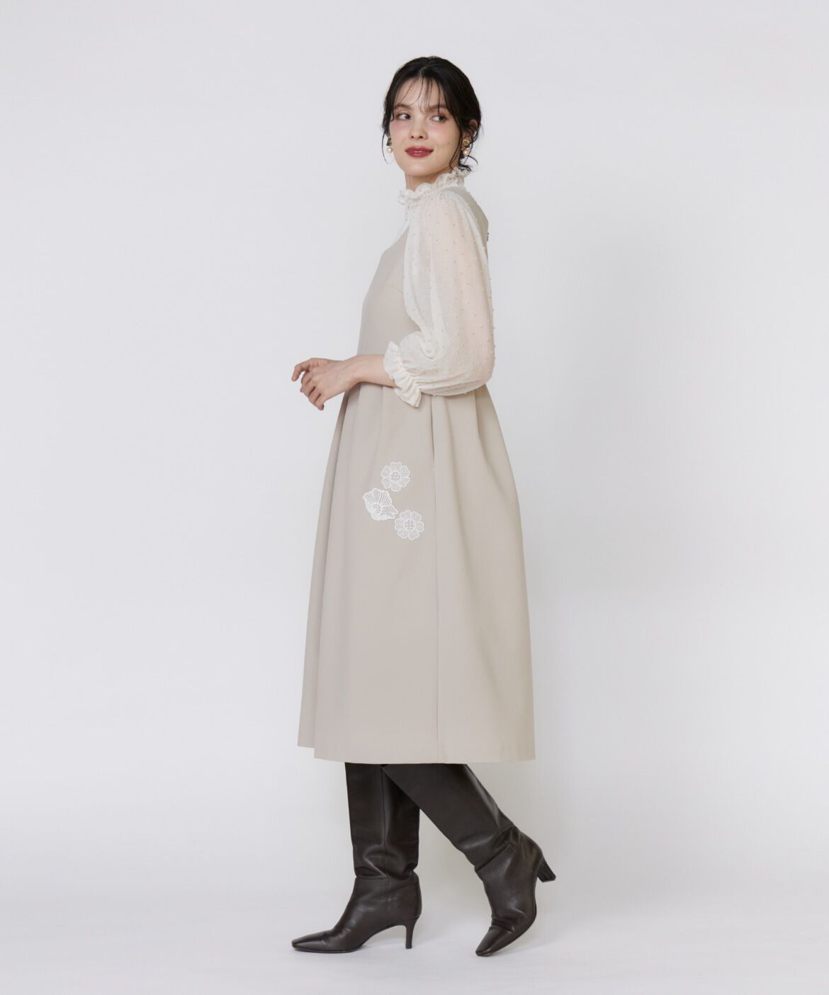 Maglie le cassetto「《ﾌﾗﾝﾄﾞﾙ45周年限定ｺﾚｸｼｮﾝ》ﾌﾗﾜｰﾓﾁｰﾌﾜﾝﾋﾟｰｽ  」|ワンピース|