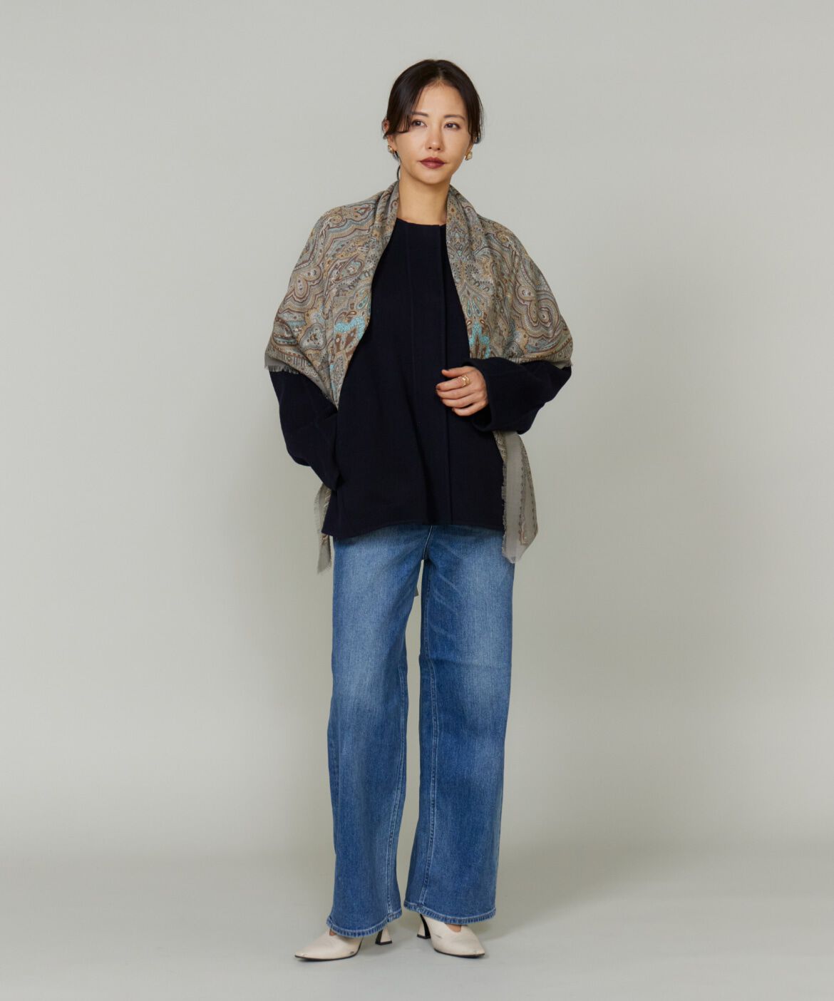 Le Souk「クルーネックリバーコート」|ピーコート|