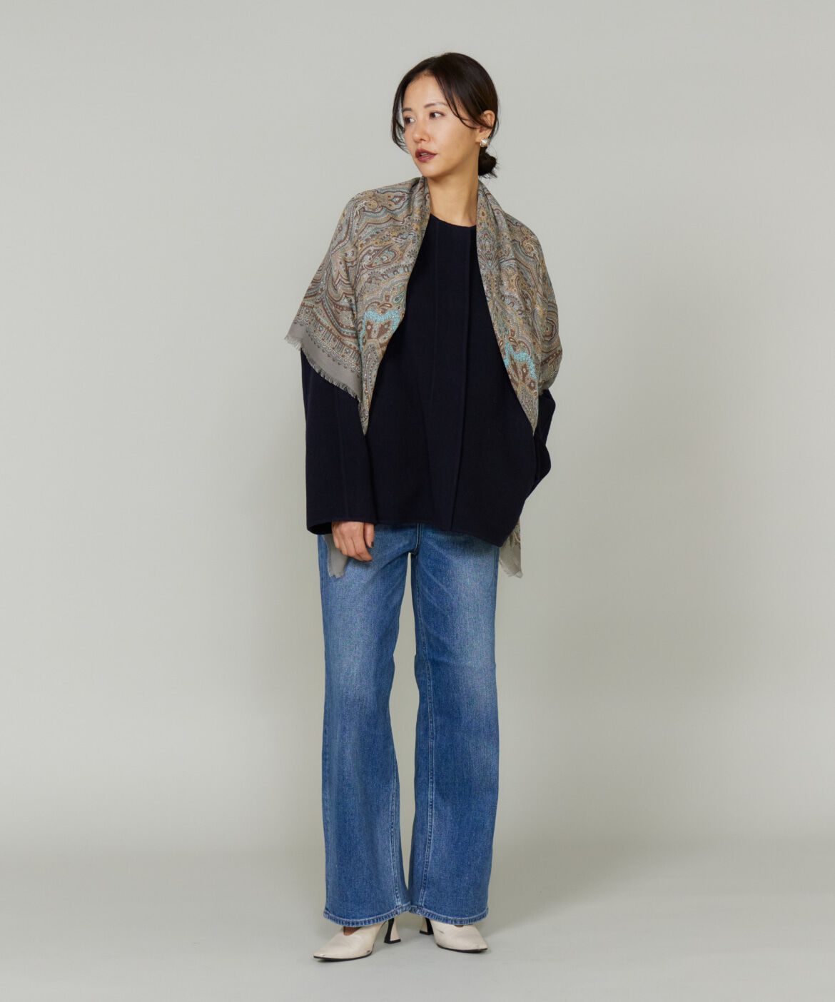 Le Souk「クルーネックリバーコート」|ピーコート|