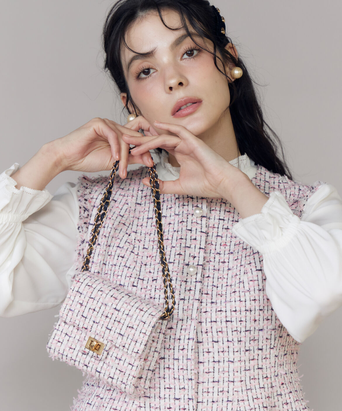 Maglie le cassetto「《M Maglie le cassetto》フリンジツイードショルダーバッグ」|その他|