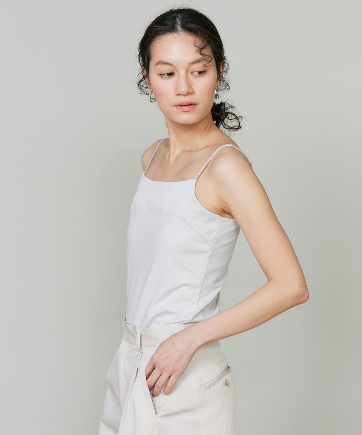 INED「《大きいｻｲｽﾞ》ｽﾋﾞﾝMIXｺｯﾄﾝｻﾃﾝ切り替えｷｬﾐｿｰﾙ《ｽ 」|キャミソール|