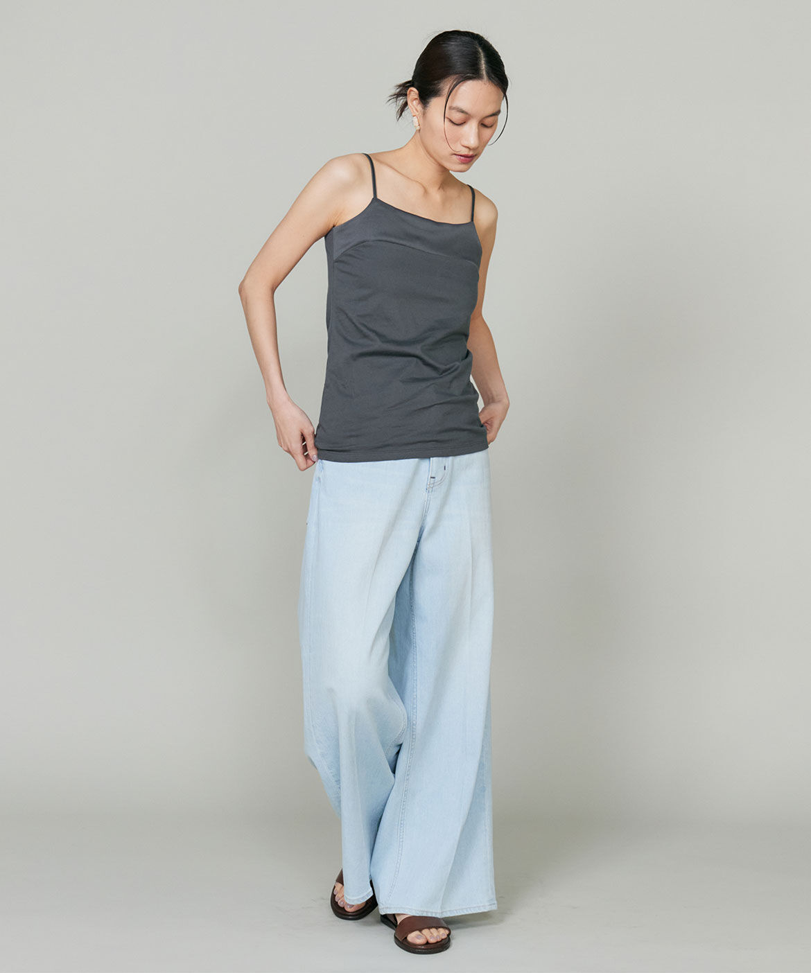 INED「《大きいｻｲｽﾞ》ｽﾋﾞﾝMIXｺｯﾄﾝｻﾃﾝ切り替えｷｬﾐｿｰﾙ《ｽ 」|キャミソール|