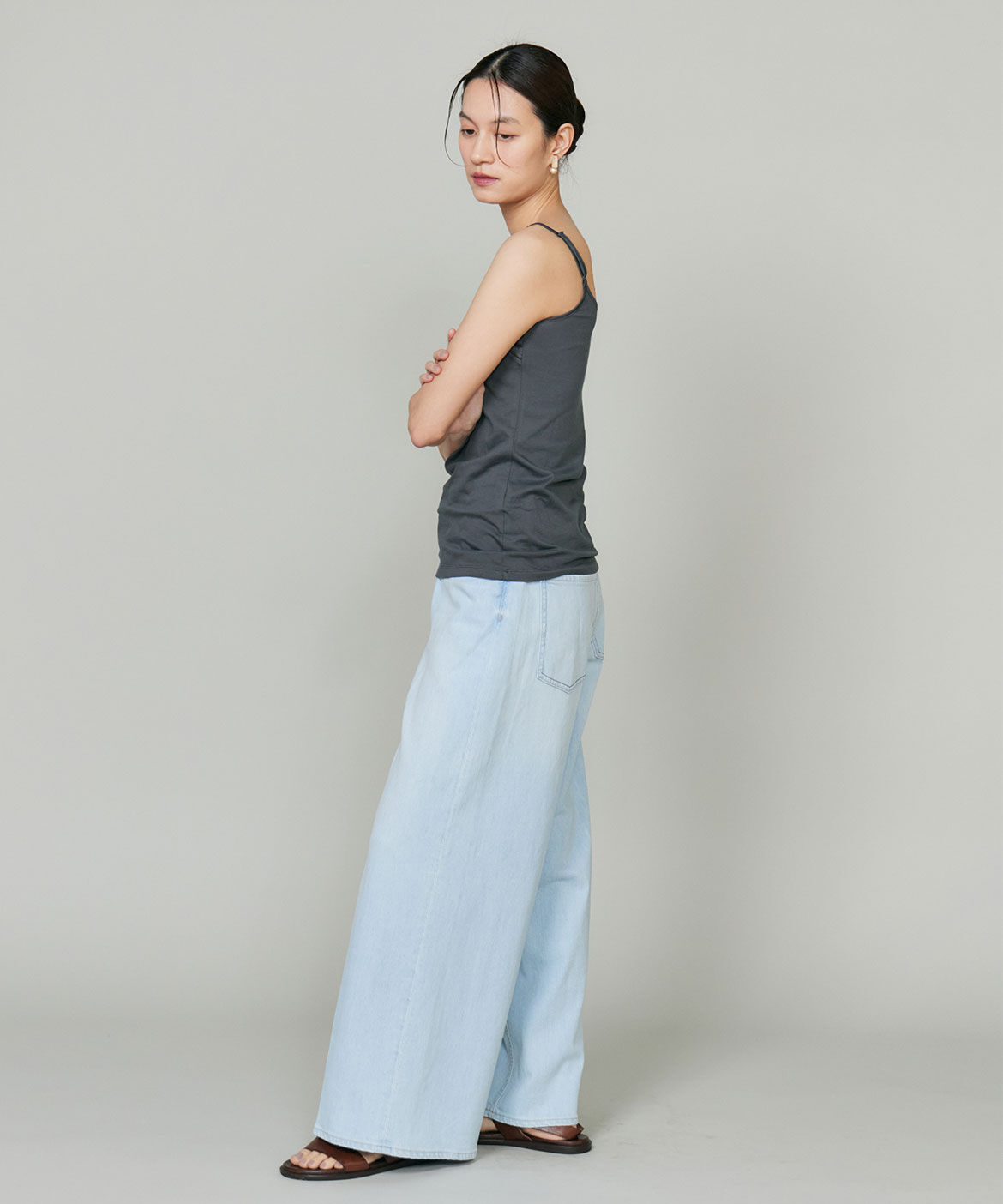 INED「《大きいｻｲｽﾞ》ｽﾋﾞﾝMIXｺｯﾄﾝｻﾃﾝ切り替えｷｬﾐｿｰﾙ《ｽ 」|キャミソール|