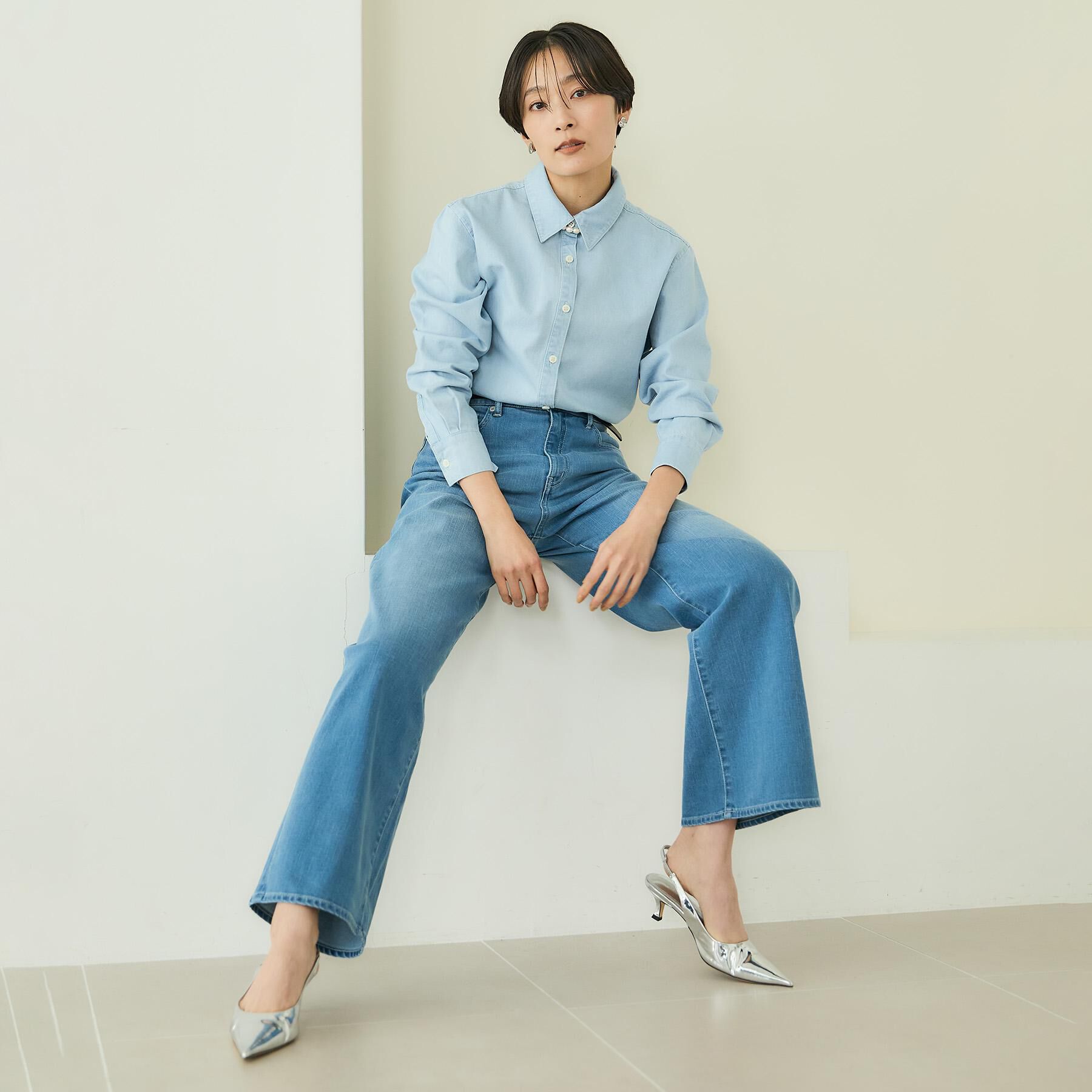 UNTITLED「【人気デニム/快適に美シルエット見せ】MAKE&times;DENIM WIDE」|デニム|