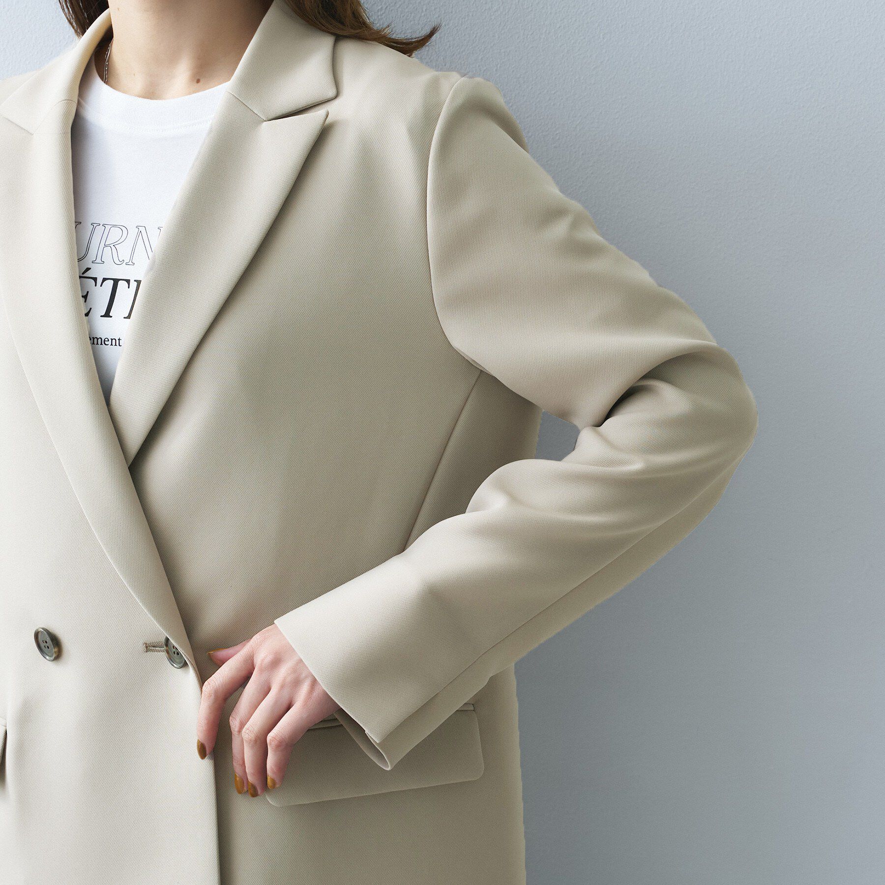 UNTITLED「【洗える/ストレッチ性】ダブルブレストジャケット」|テーラードジャケット|