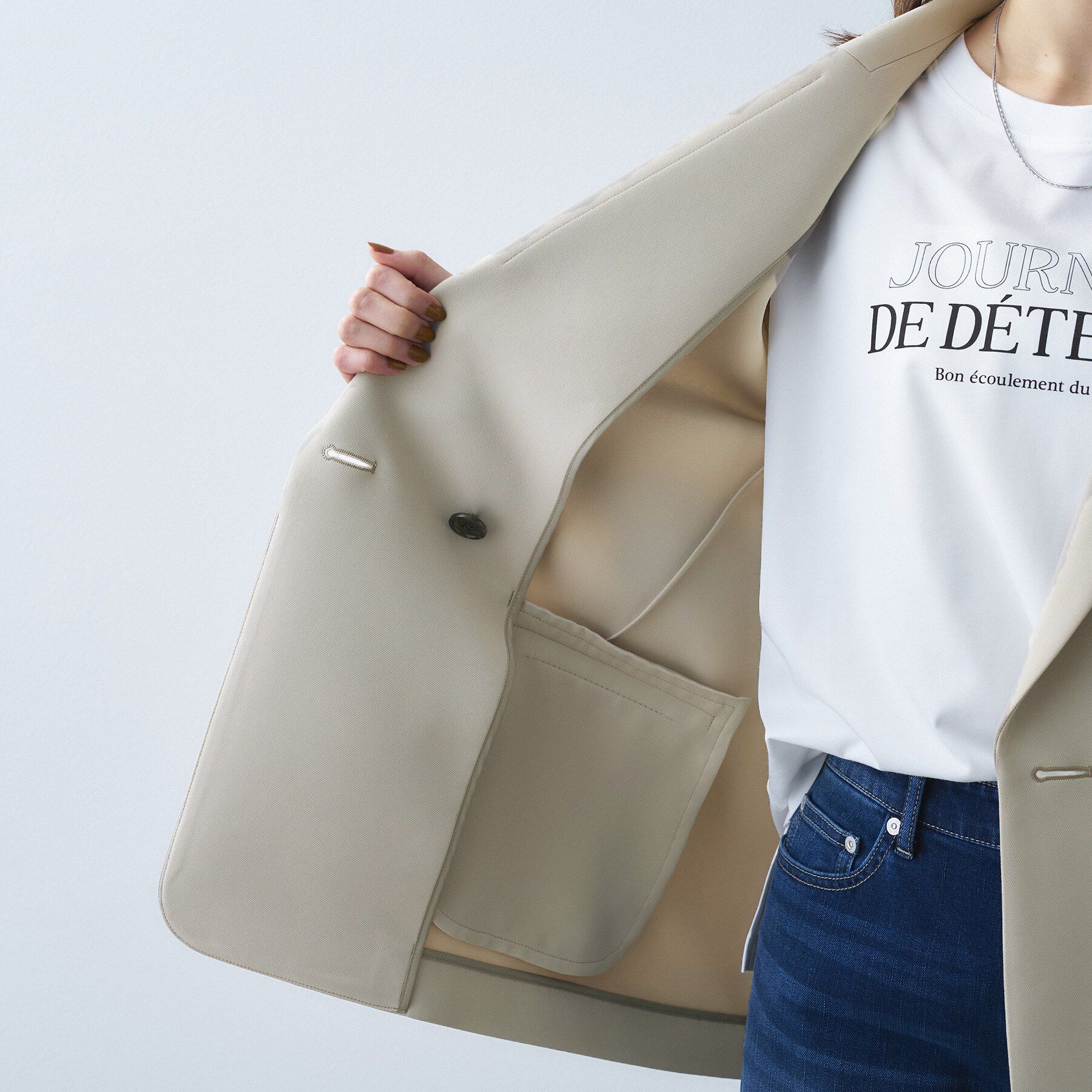 UNTITLED「【洗える/ストレッチ性】ダブルブレストジャケット」|テーラードジャケット|