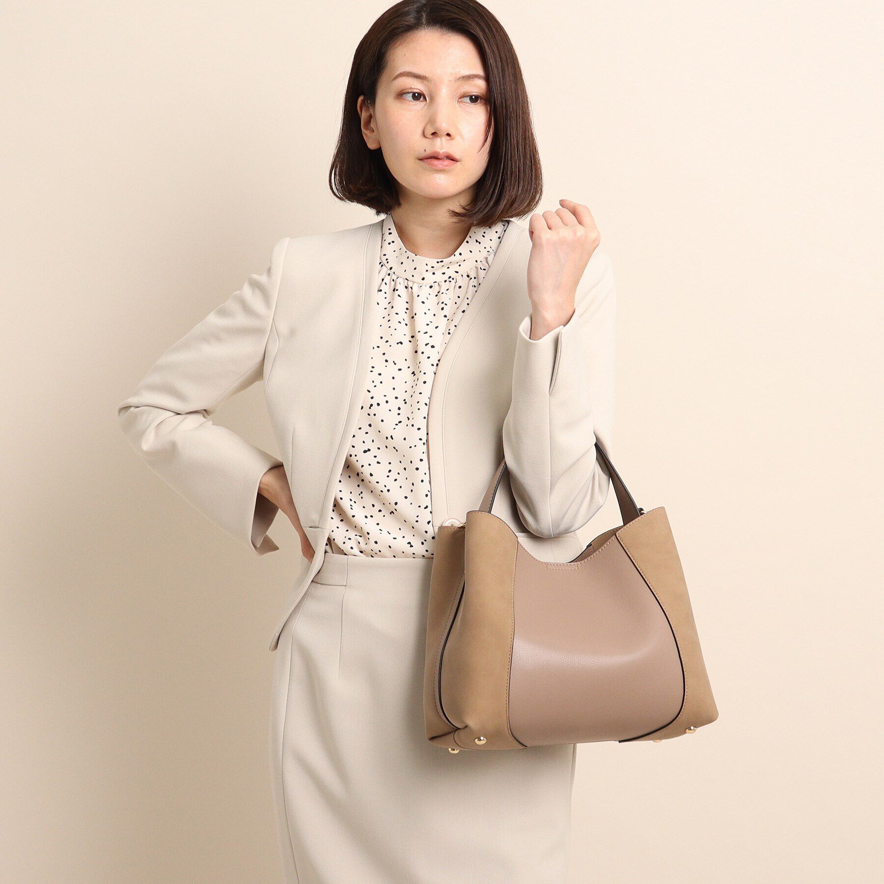 COUP DE CHANCE「【2WAY】フェイクスエードコンビ ワンハンドルバッグ」|ショルダー・メッセンジャー|