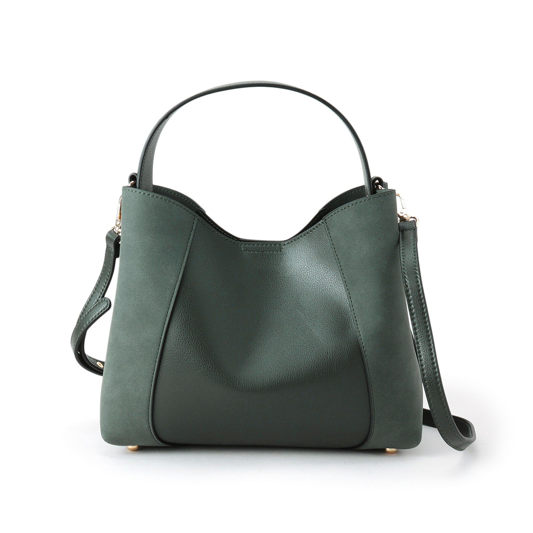 COUP DE CHANCE「【2WAY】フェイクスエードコンビ ワンハンドルバッグ」|ショルダー・メッセンジャー|グリーン(022)