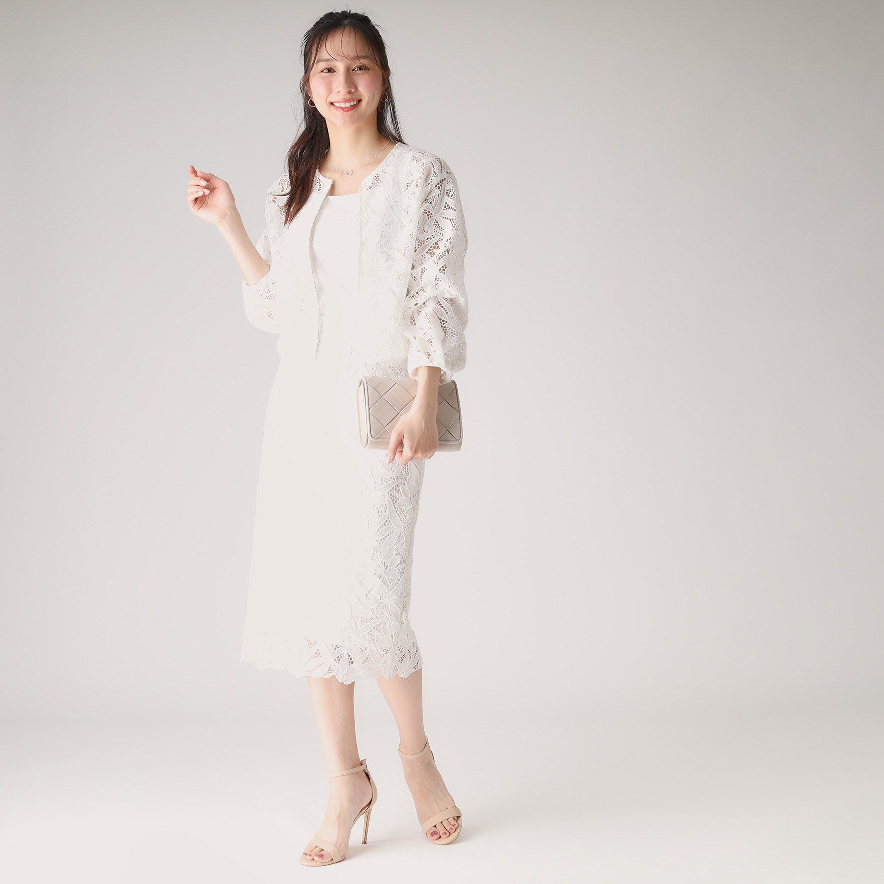 COUP DE CHANCE「【レース／セットアップ可】ストレートシルエットのスカート」|スカート|