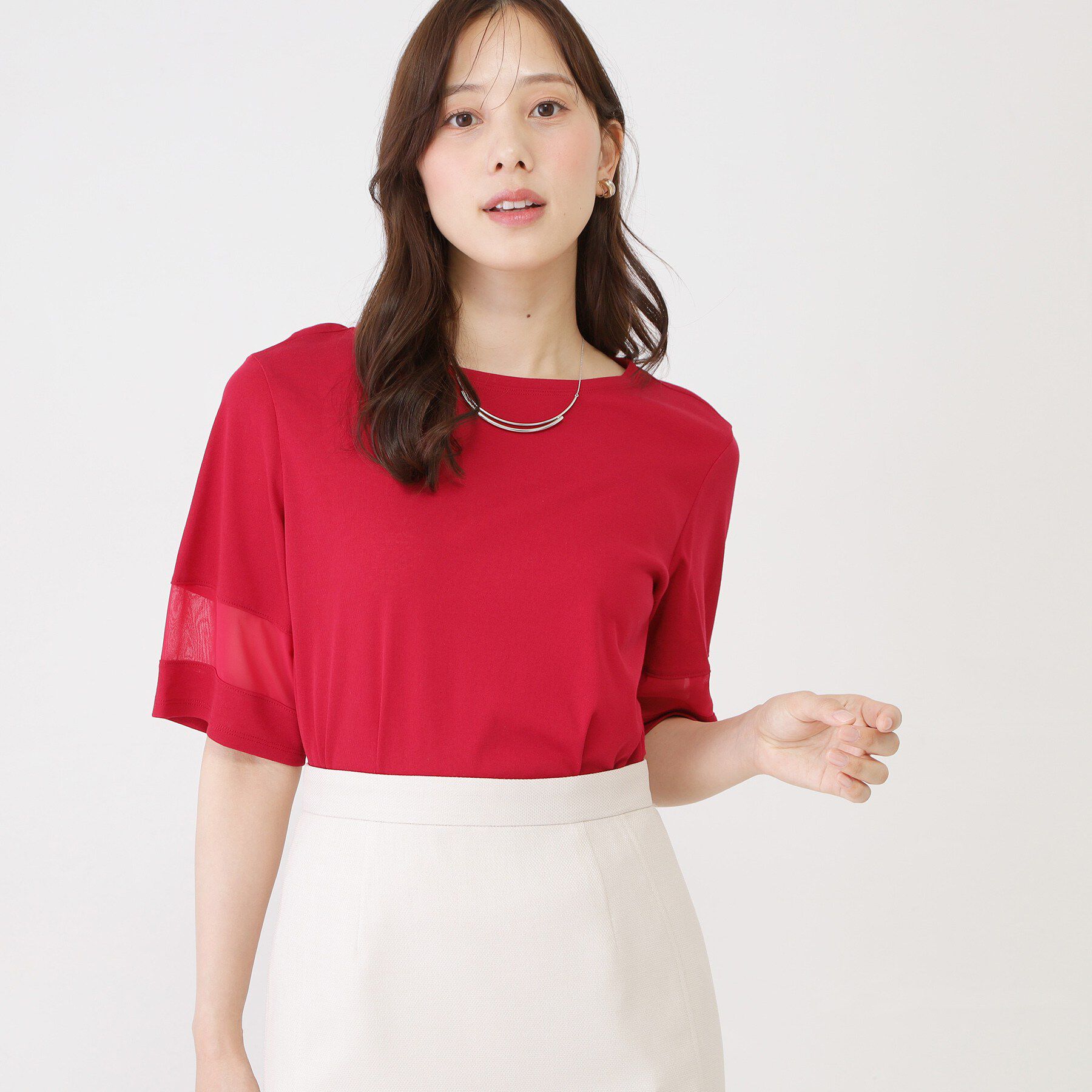 COUP DE CHANCE「【手洗い可／日本製】異素材ドッキングのプルオーバー」|Tシャツ・カットソー|