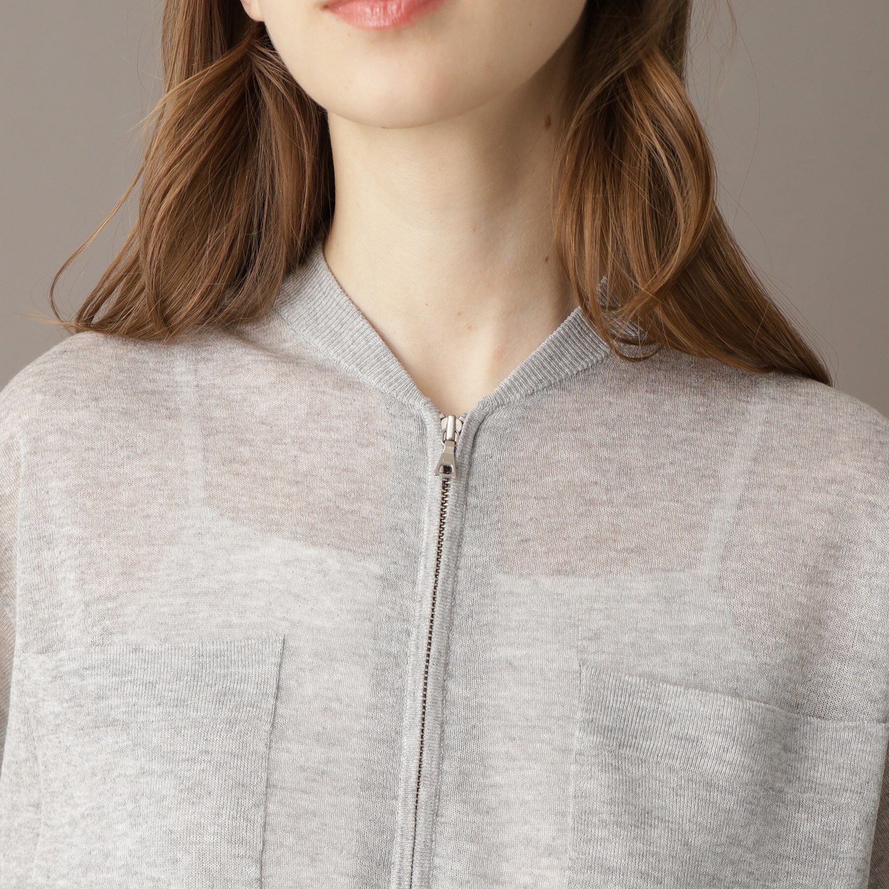 DRESSTERIOR「【洗える/清涼感】シアージップアップニットブルゾン」|ブルゾン・スタジャン|