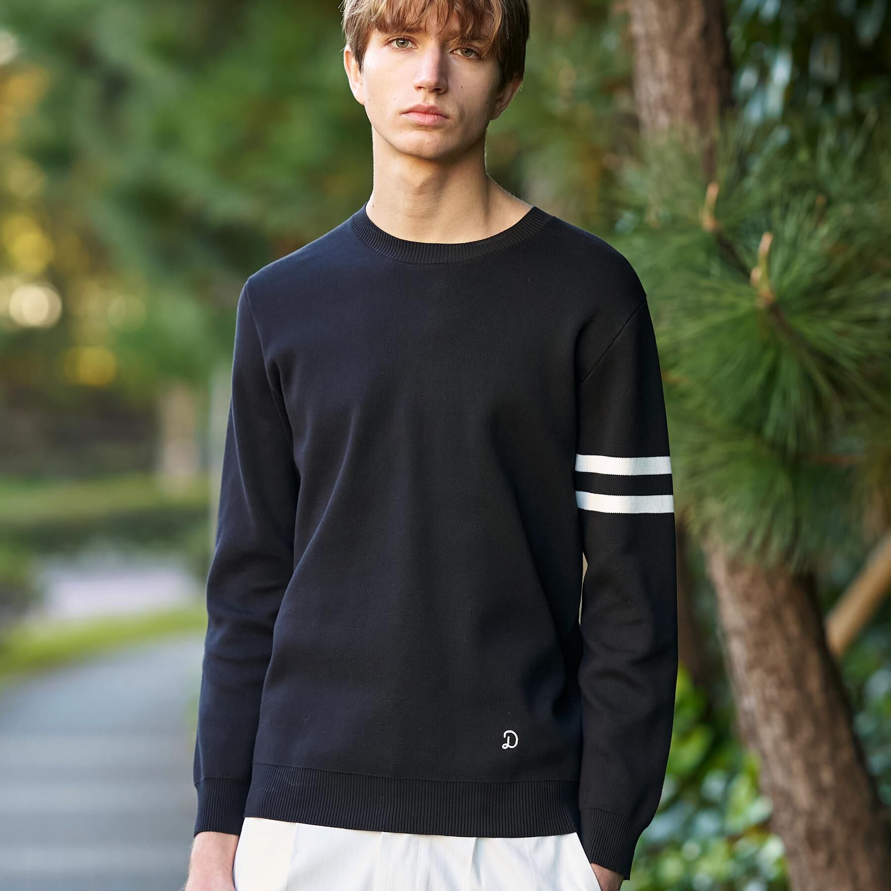 DRESSTERIOR「【ウォッシャブル】コットンスムース アームラインクルーネック」|ニット・セーター|