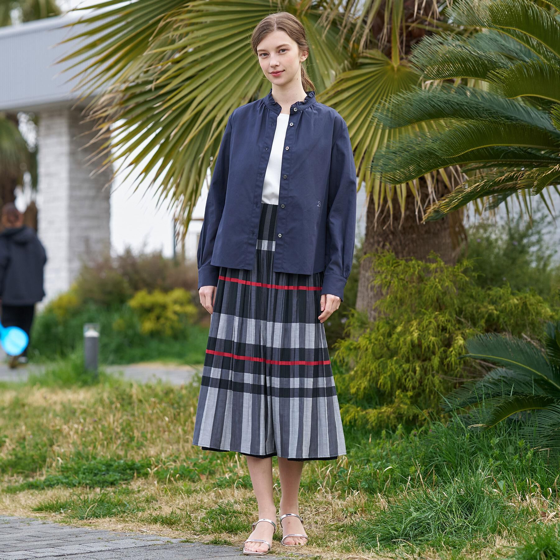 DRESSTERIOR「【ウォッシャブル/通勤】スタンドフリル ブラウス」|シャツ・ブラウス|