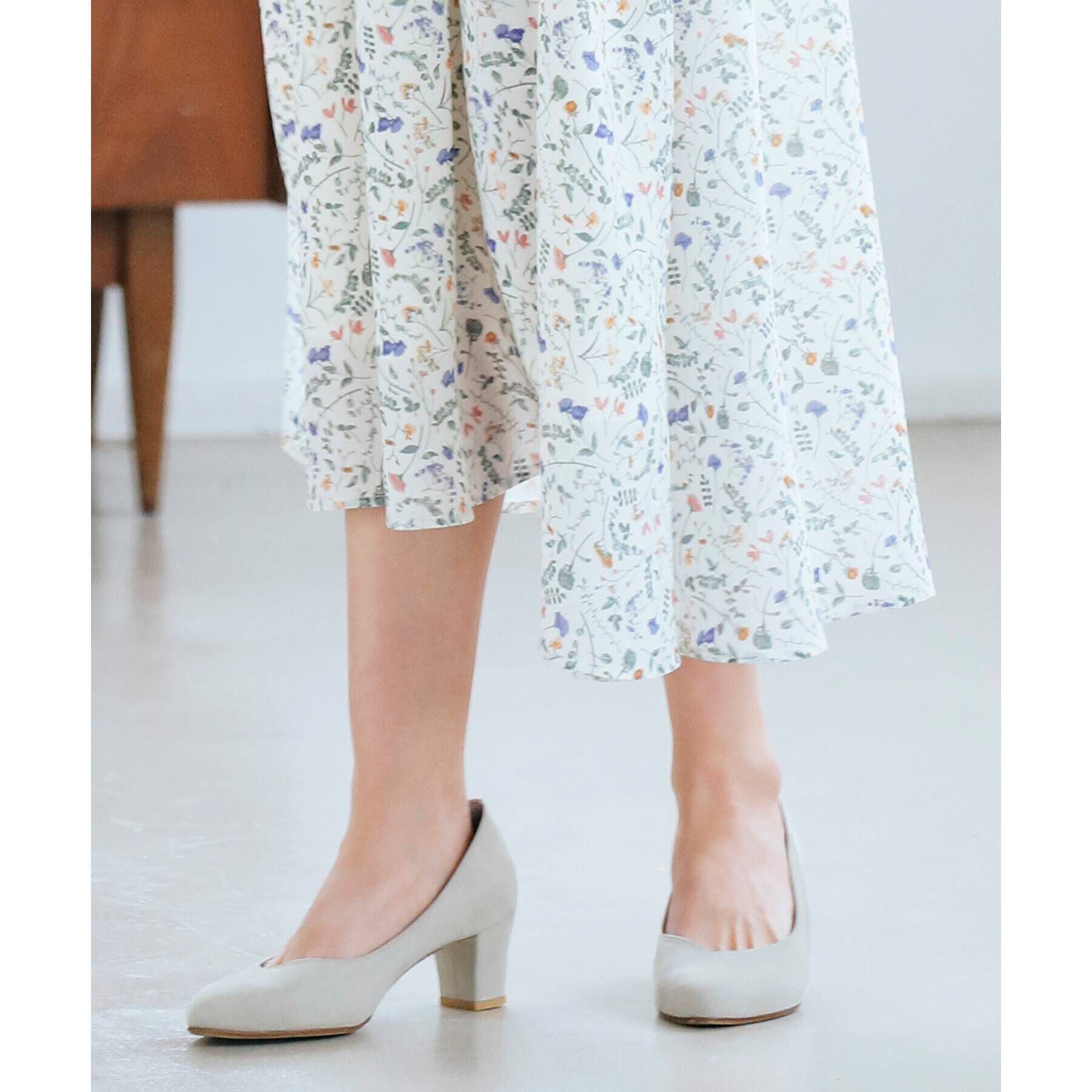 grove「【はっ水加工】やわここちチャンキーヒールパンプス(ヒール5.0cm)」|パンプス|ｸﾞﾚｰ(012)