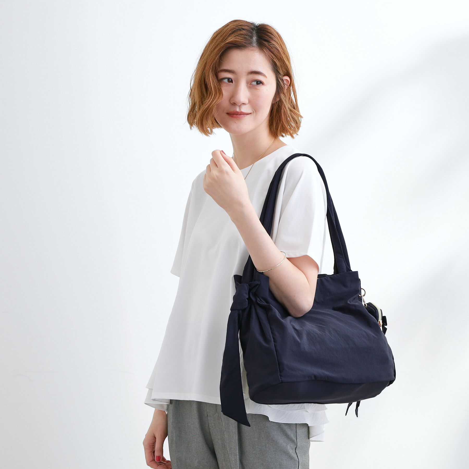 grove「【撥水】リボンチャームサイドノットショルダー」|ショルダー・メッセンジャー|