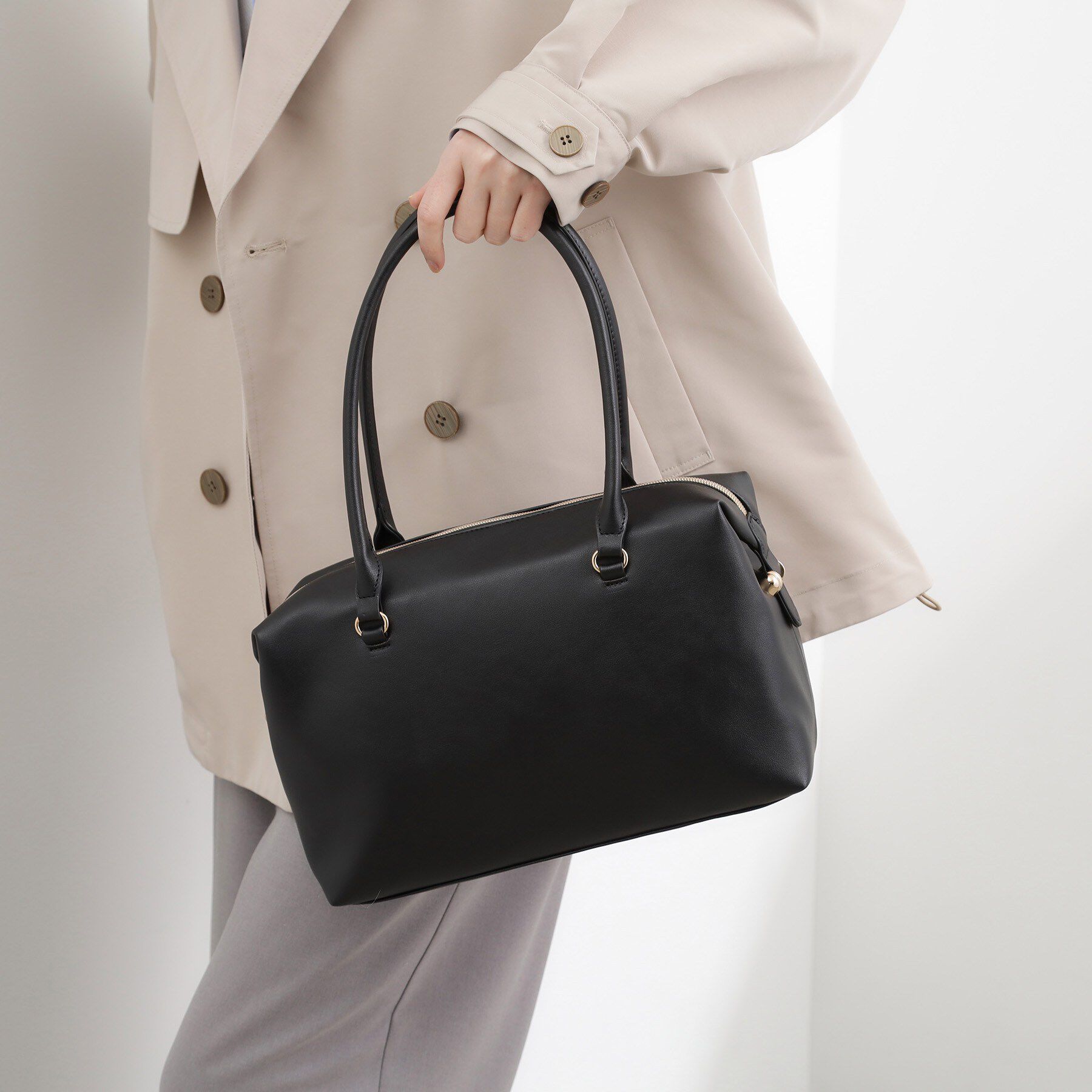 grove「ロングハンドルボストン」|ボストンバッグ|ブラック(019)