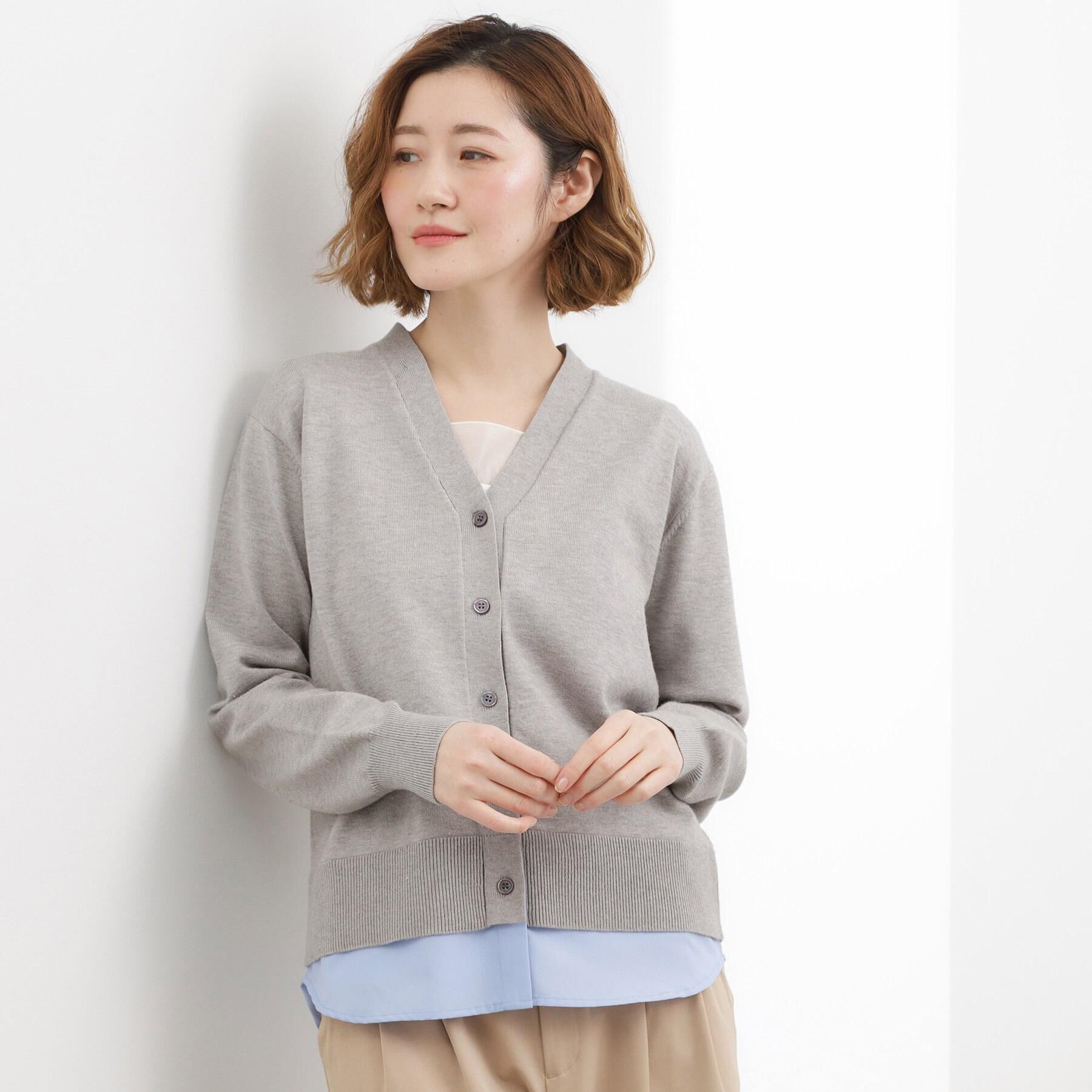 grove「シャツドッキング ニットカーディガン」|カーディガン|