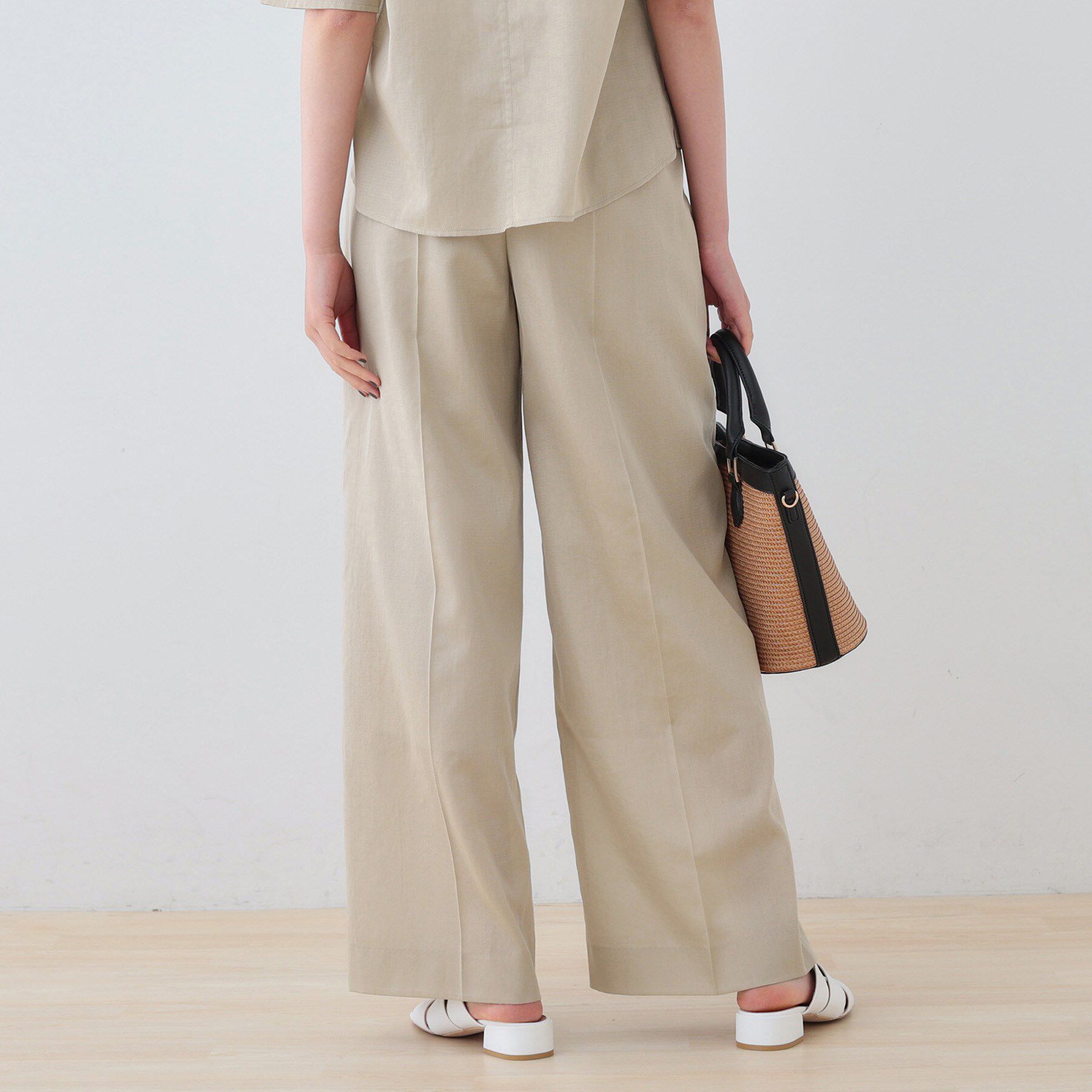 INDIVI「【日本製／SETUP可能】ガーゼ素材ワイドパンツ」|その他|