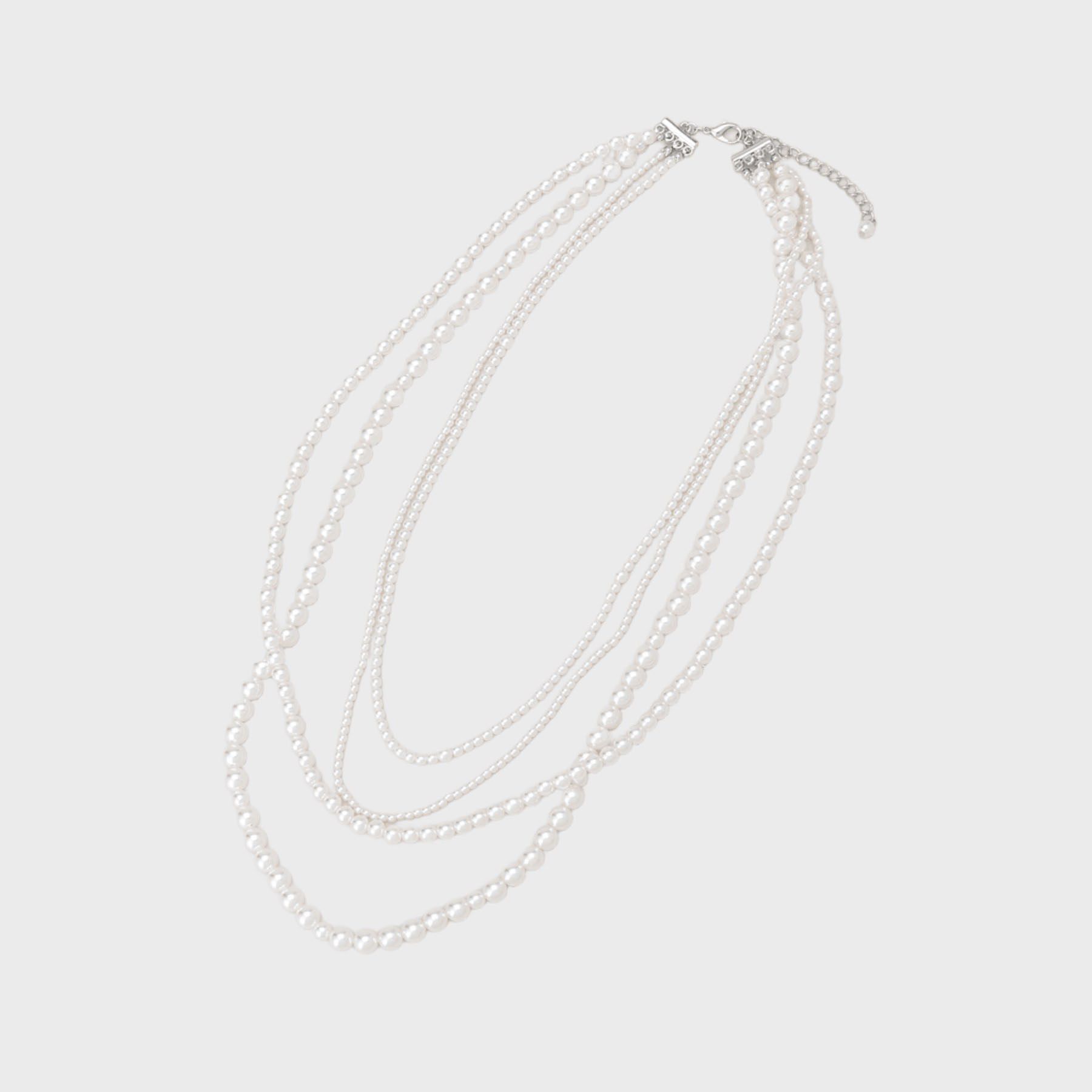 GALLEST「マルチストリングパール調ネックレス」|ネックレス|シルバー(006)