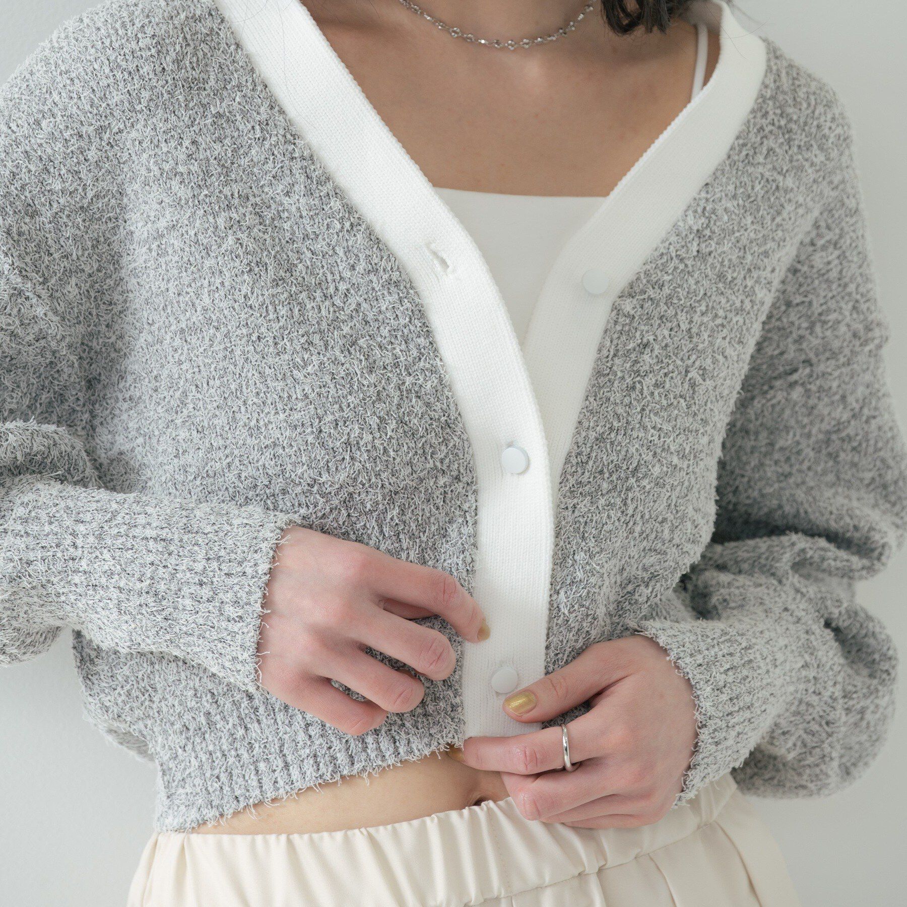 GALLEST「ファンシーヤーンVネックカーディガン」|カーディガン|