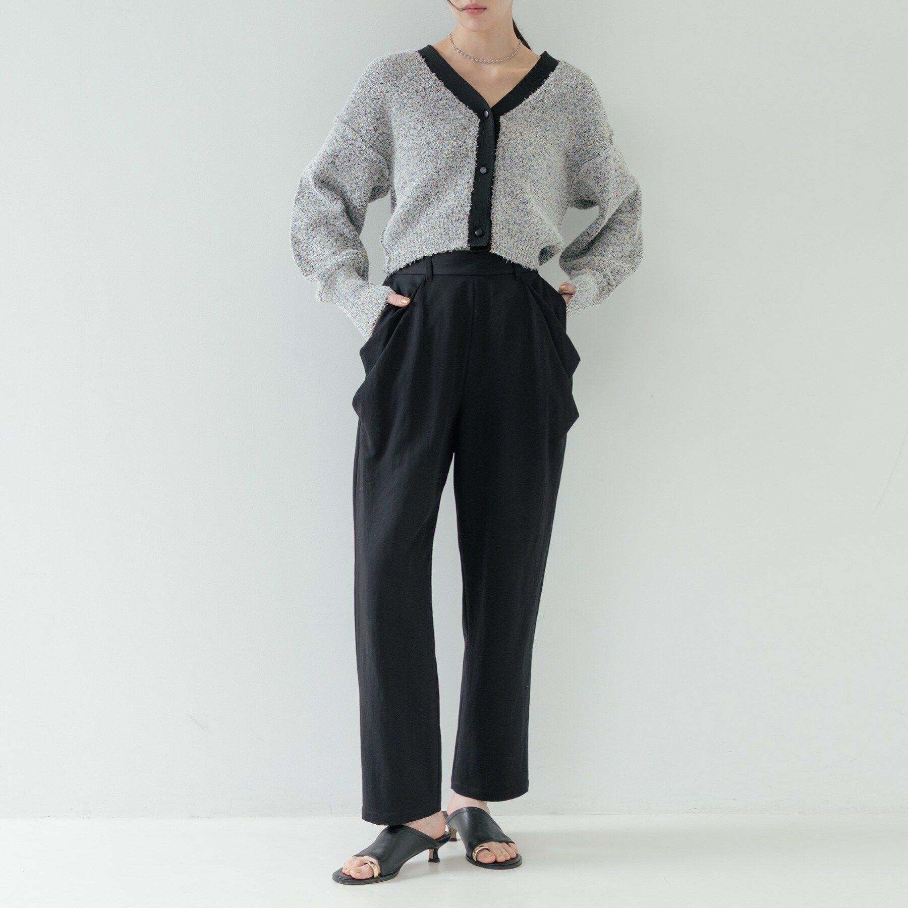 GALLEST「ファンシーヤーンVネックカーディガン」|カーディガン|