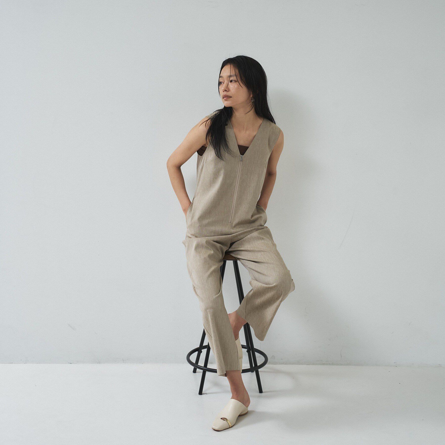 GALLEST「リネン混シアーサロペット」|オールインワン|