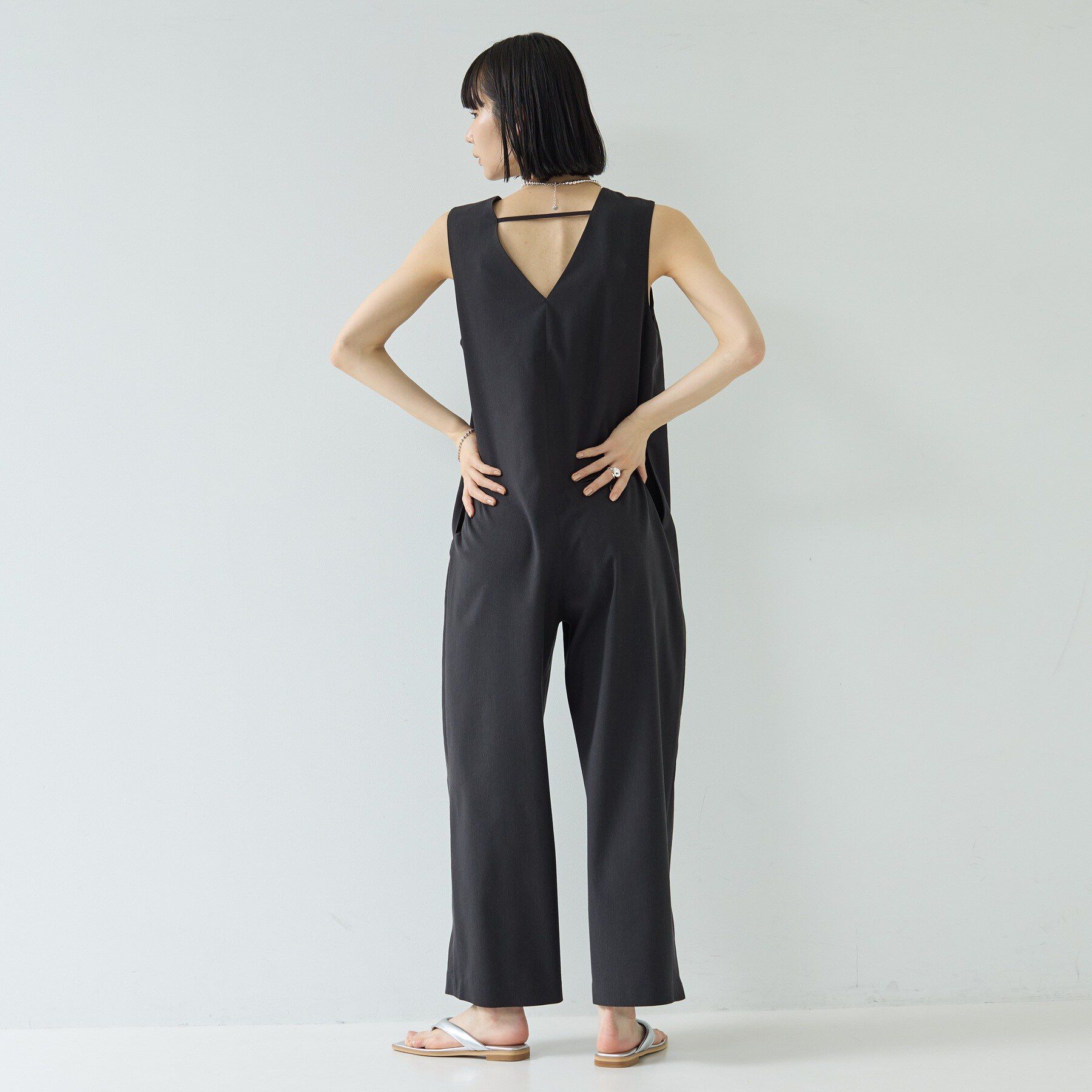 GALLEST「リネン混シアーサロペット」|オールインワン|