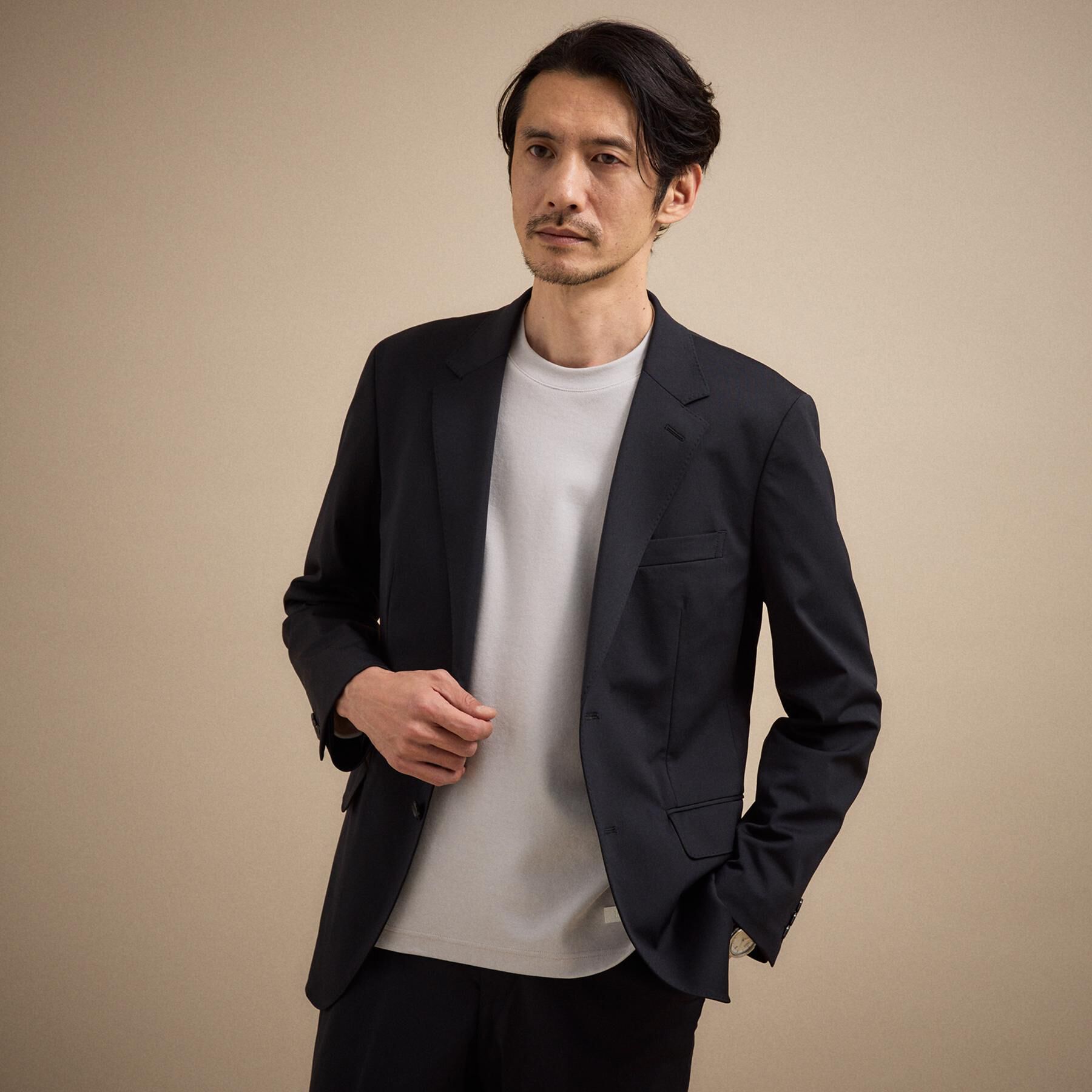 TAKEO KIKUCHI「【360&deg;ストレッチ/軽量】None Of Stress ライト ジャケット（セットアップ対応）」|テーラードジャケット|ネイビー(094)