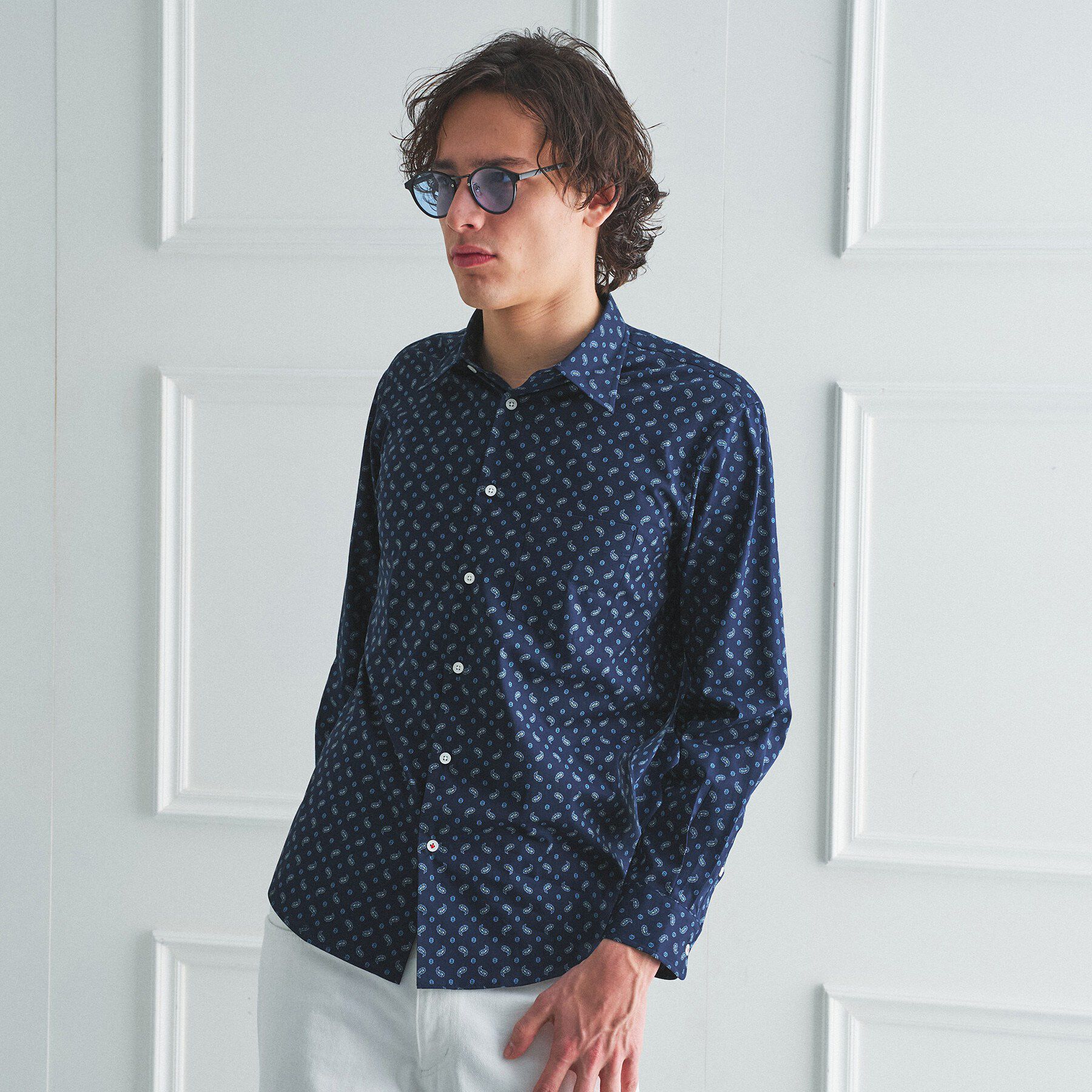 TAKEO KIKUCHI「【BOWLER HAT LABEL】小紋ペイズリープリント 長袖シャツ」|シャツ・ブラウス|