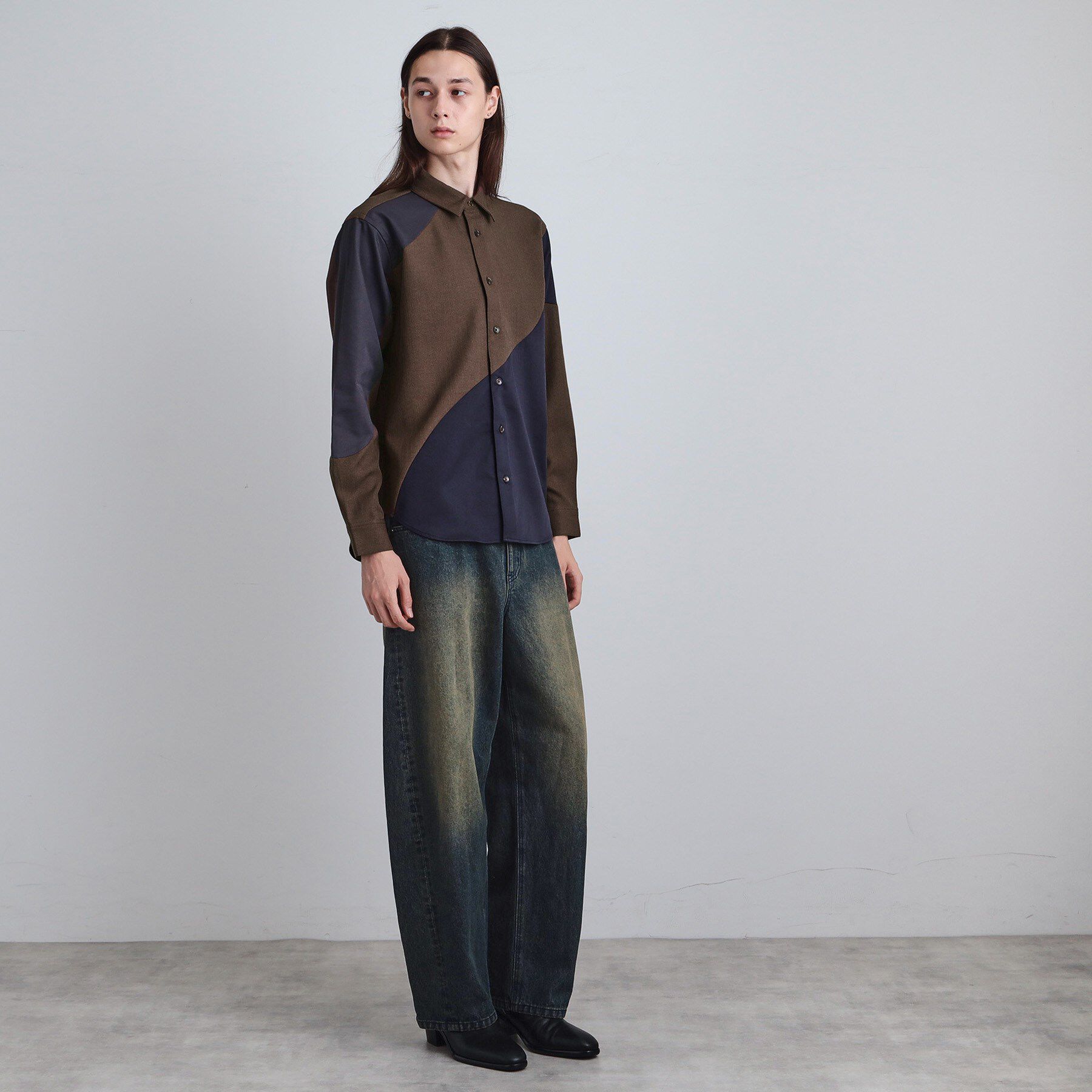 tk.TAKEO KIKUCHI「ヘリンボーンカーブスイッチシャツ」|シャツ・ブラウス|