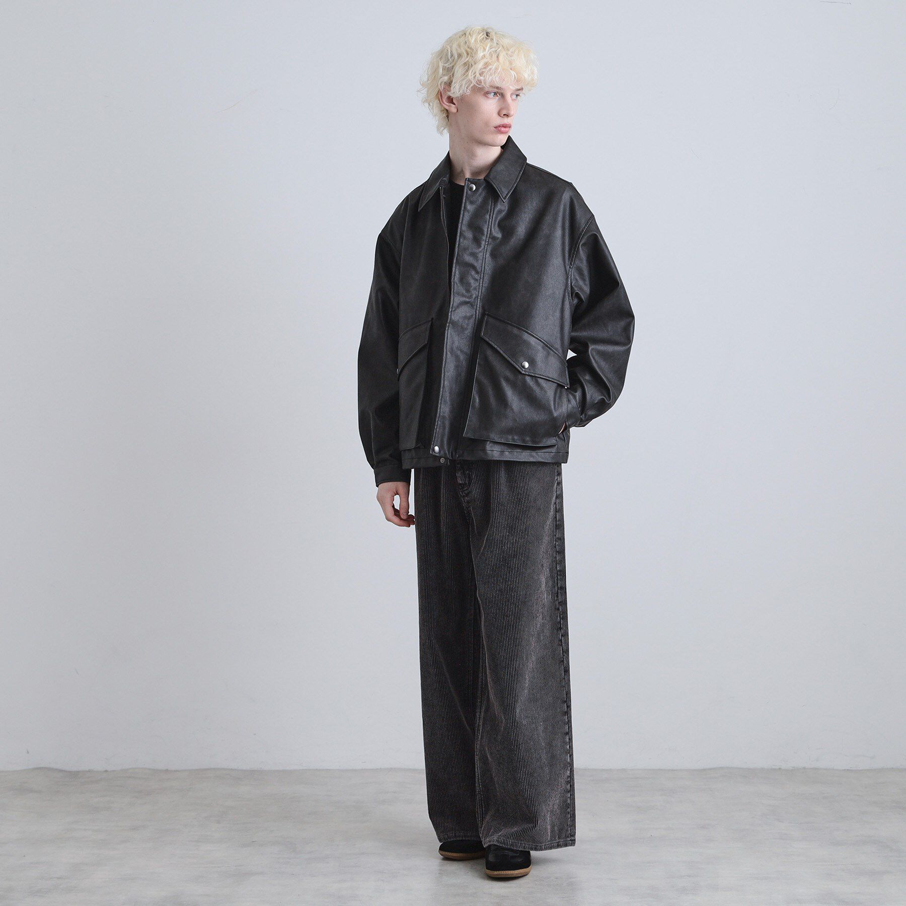 tk.TAKEO KIKUCHI「シンセティックレザーフライトジャケット」|ブルゾン・スタジャン|