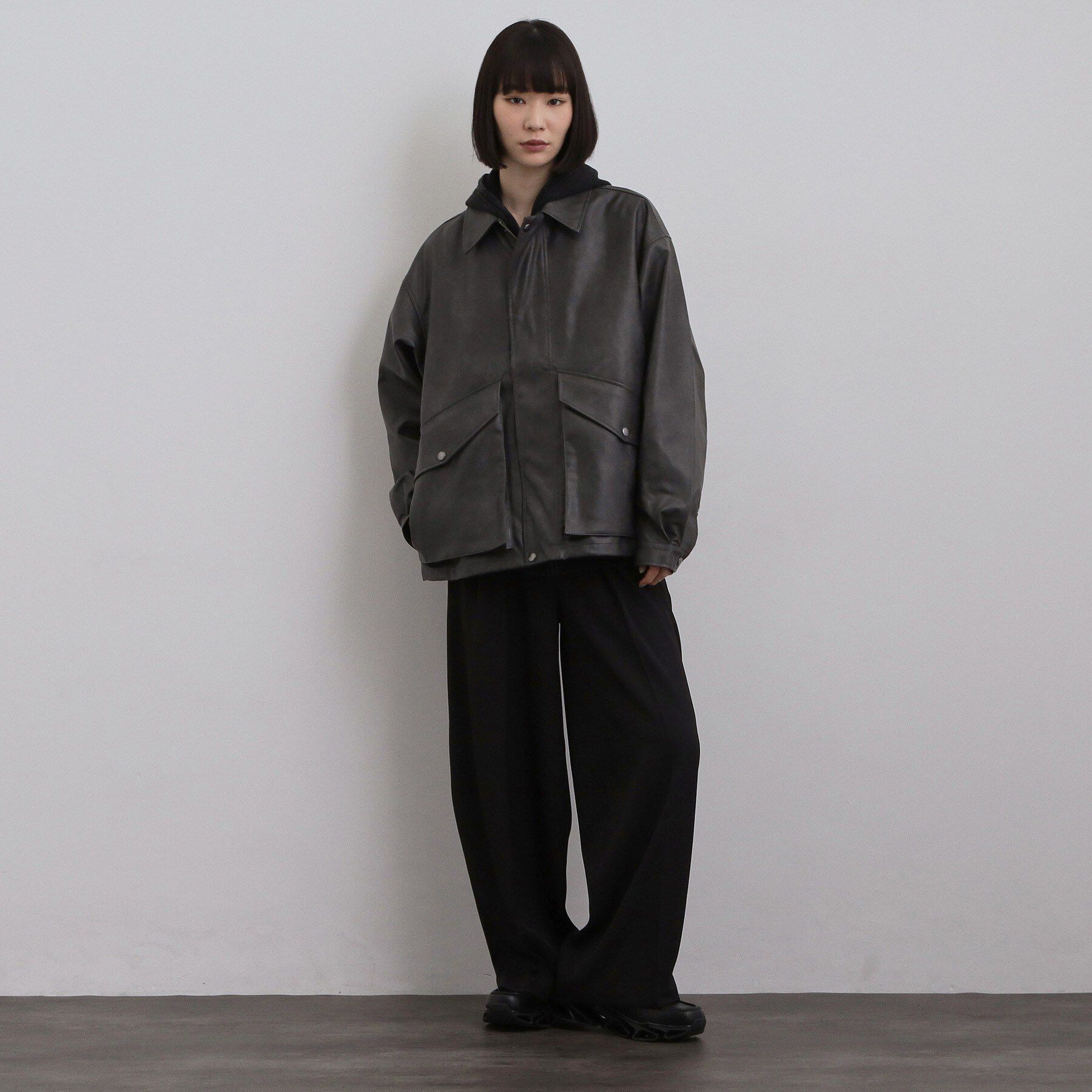 tk.TAKEO KIKUCHI「シンセティックレザーフライトジャケット」|ブルゾン・スタジャン|