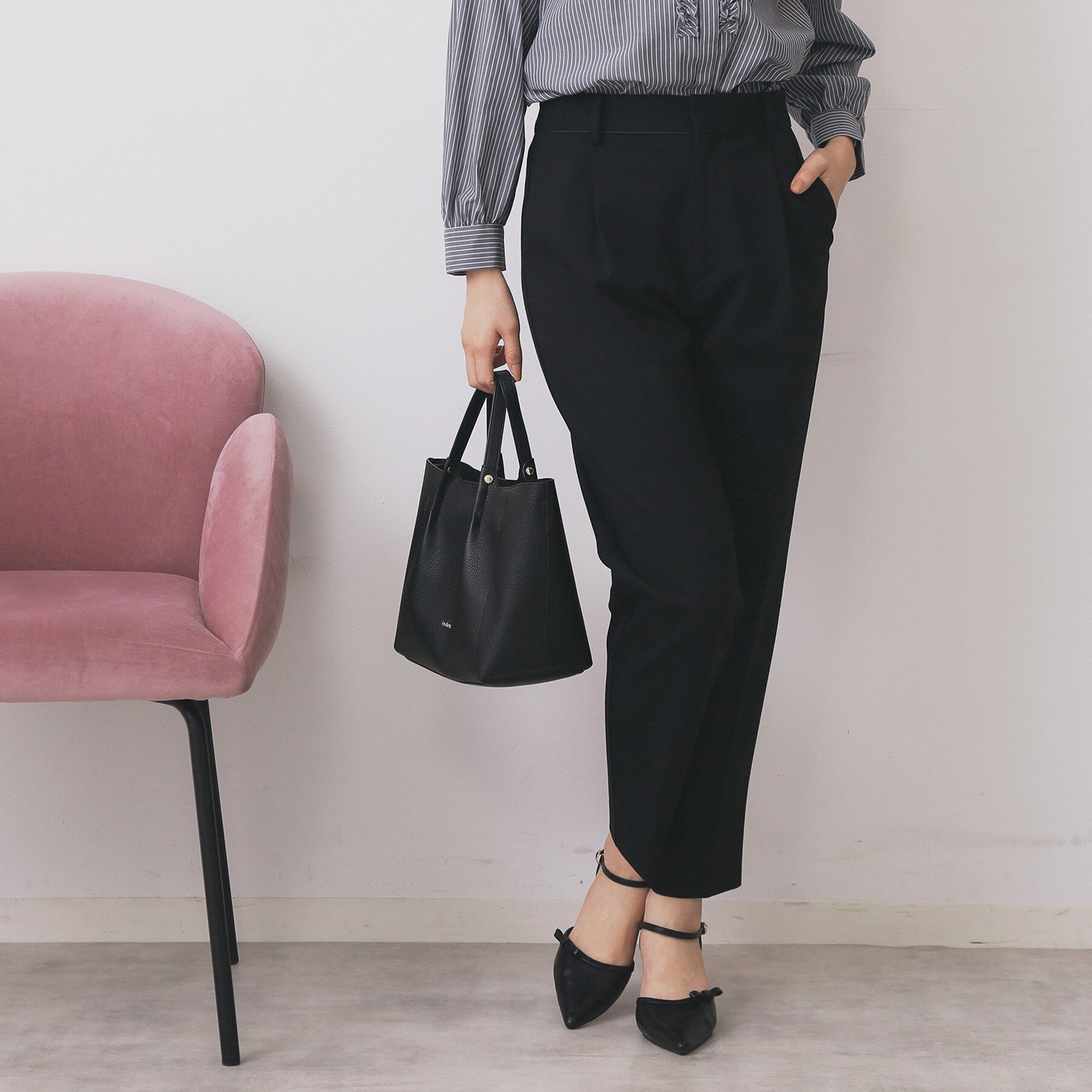 index「《丈が選べる》ストレッチテーパードパンツ/セットアップ対応【洗濯機OK/イージーアイロン】」|その他|