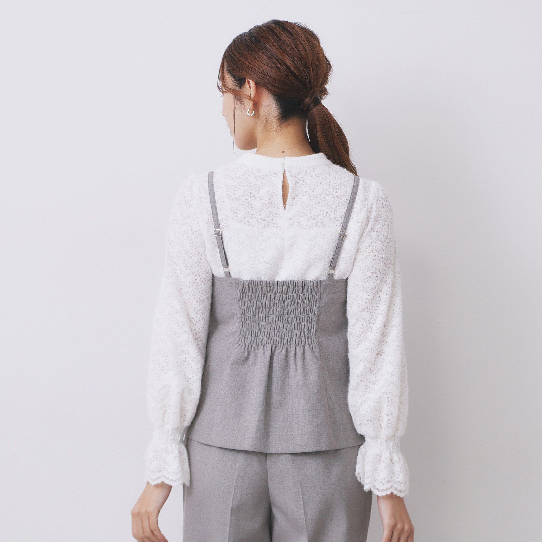 index「ウールライクストレッチキャミビスチェ/セットアップ対応【洗濯機OK】」|キャミソール|