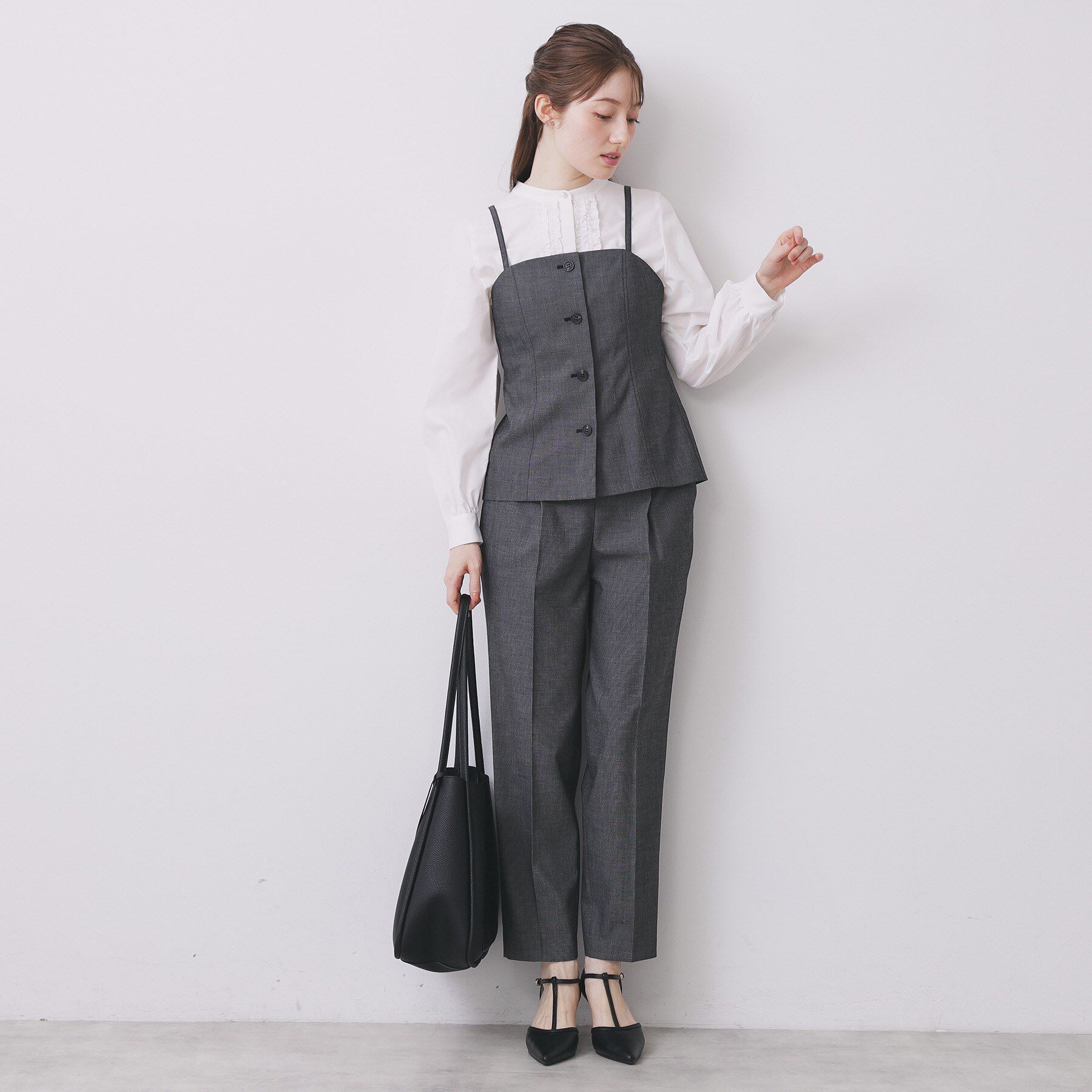 index「ウールライクストレッチキャミビスチェ/セットアップ対応【洗濯機OK】」|キャミソール|