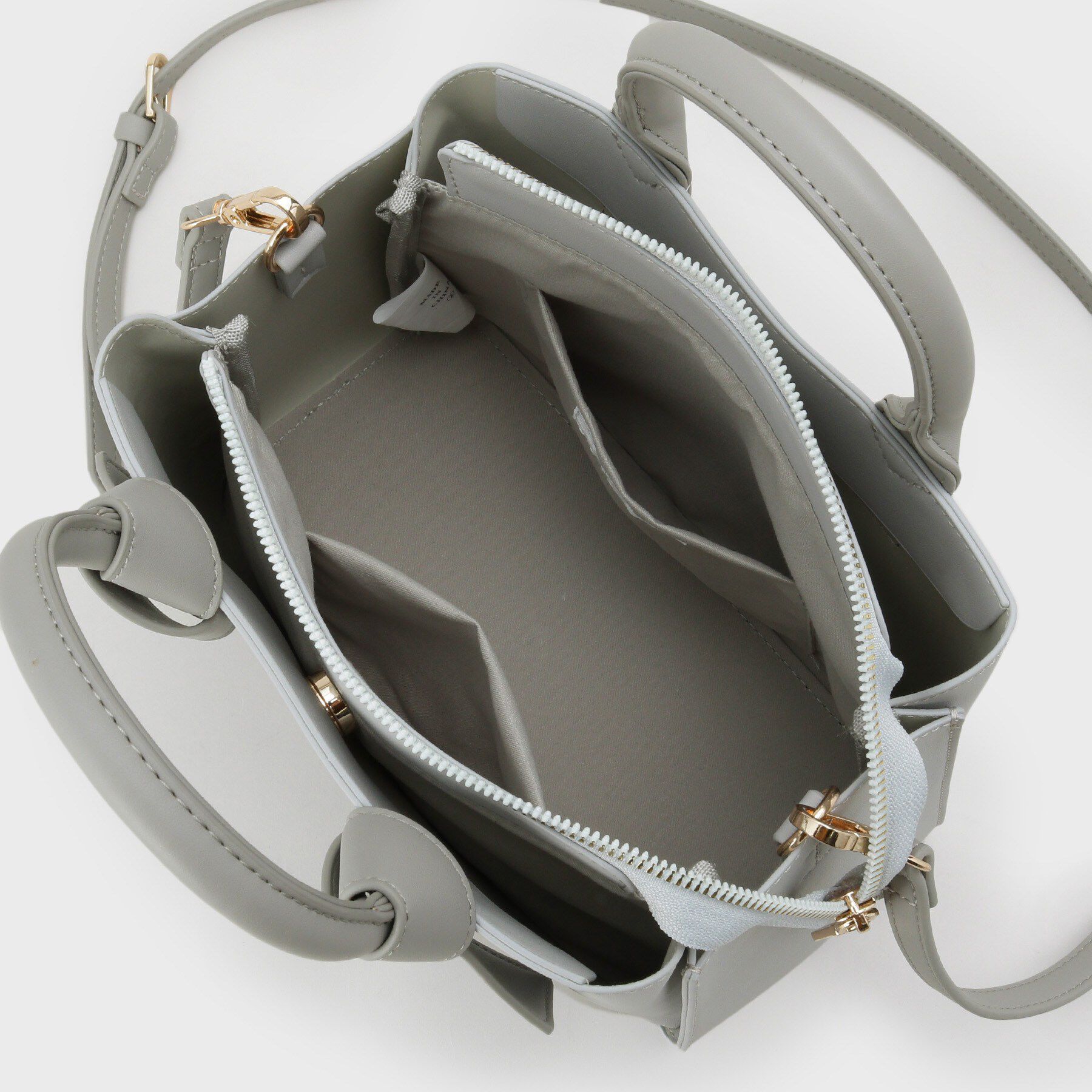 index「2WAYバイカラーリボンハンドル合皮ミドルトートバッグ」|トートバッグ|