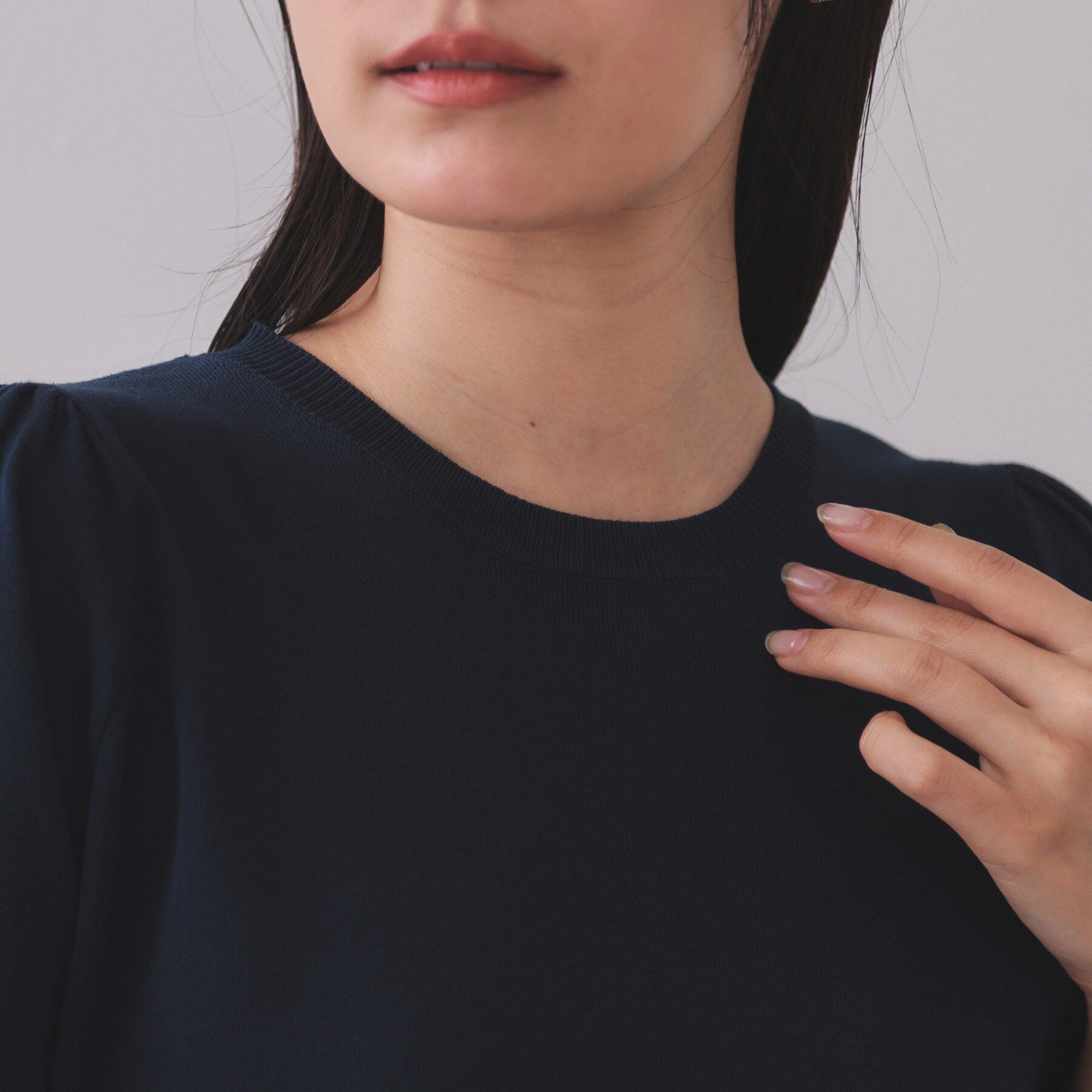 OPAQUE.CLIP「《5色展開》シアーフレアスリーブニット【洗濯機洗い可】」|ニット・セーター|