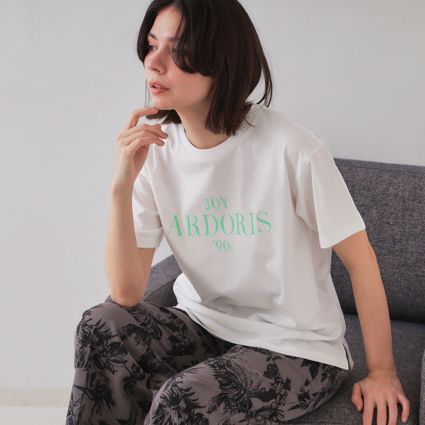 OPAQUE.CLIP「フロッキーロゴTシャツ【洗濯機洗い可】」|Tシャツ・カットソー|ホワイト(001)