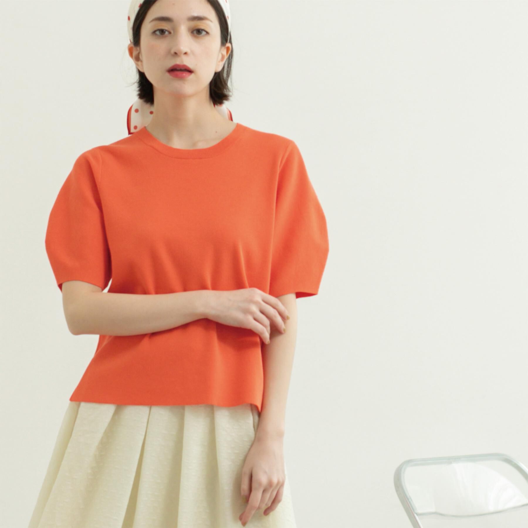 OPAQUE.CLIP「カーブスリーブニット【UV/洗濯機洗い可】」|ニット・セーター|