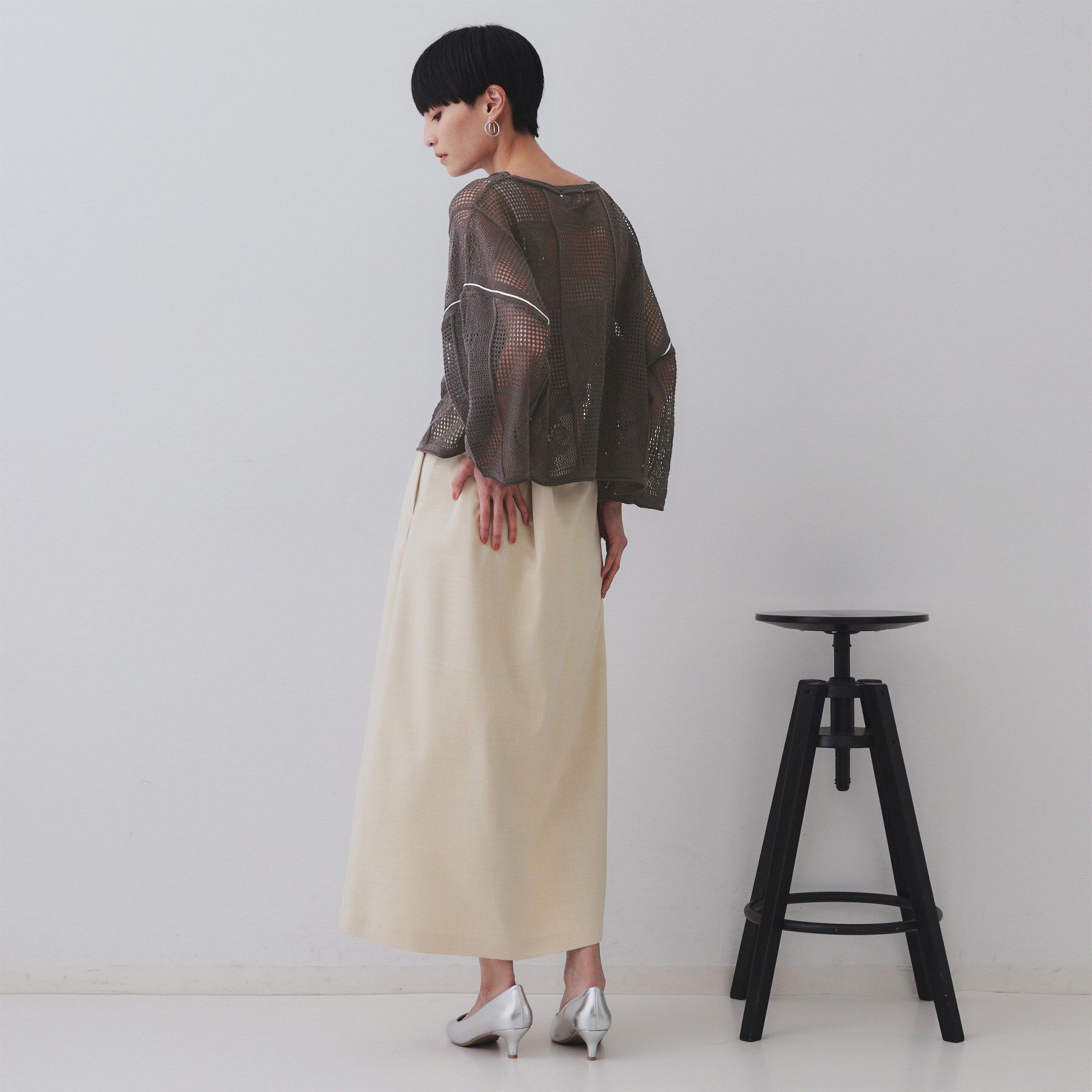 OPAQUE.CLIP「麻混モチーフ柄スカシニット【洗濯機洗い可】」|ニット・セーター|