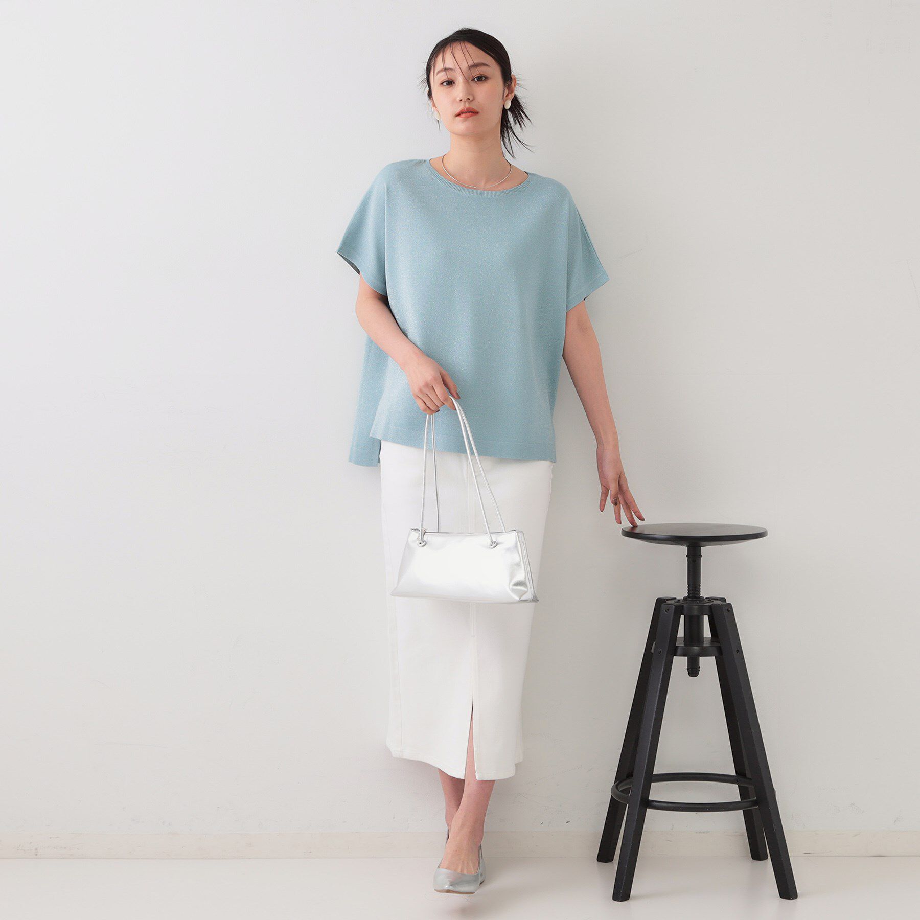 OPAQUE.CLIP「ラメリラクシードルマンニット【接触冷感/UV/抗ピル/洗濯機洗い可】」|ニット・セーター|