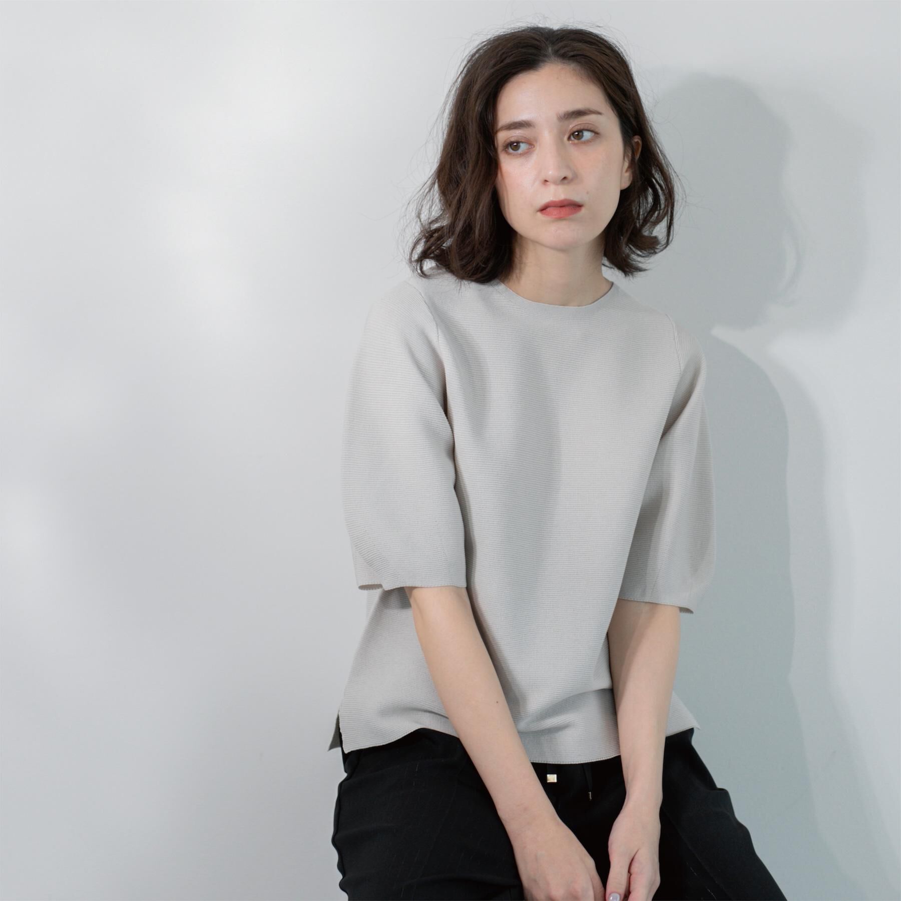 OPAQUE.CLIP「ガーターボリュームスリーブニット【UVケア/洗濯機洗い可】」|ニット・セーター|