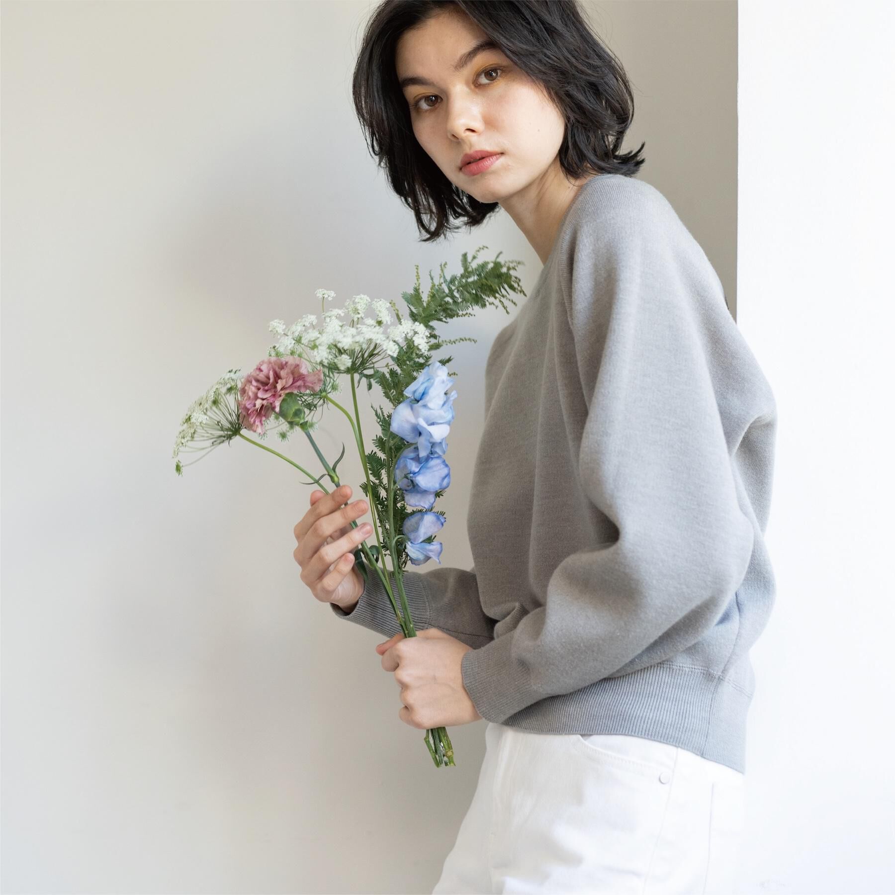 OPAQUE.CLIP「スウェットライクニット【洗濯機OK】」|ニット・セーター|