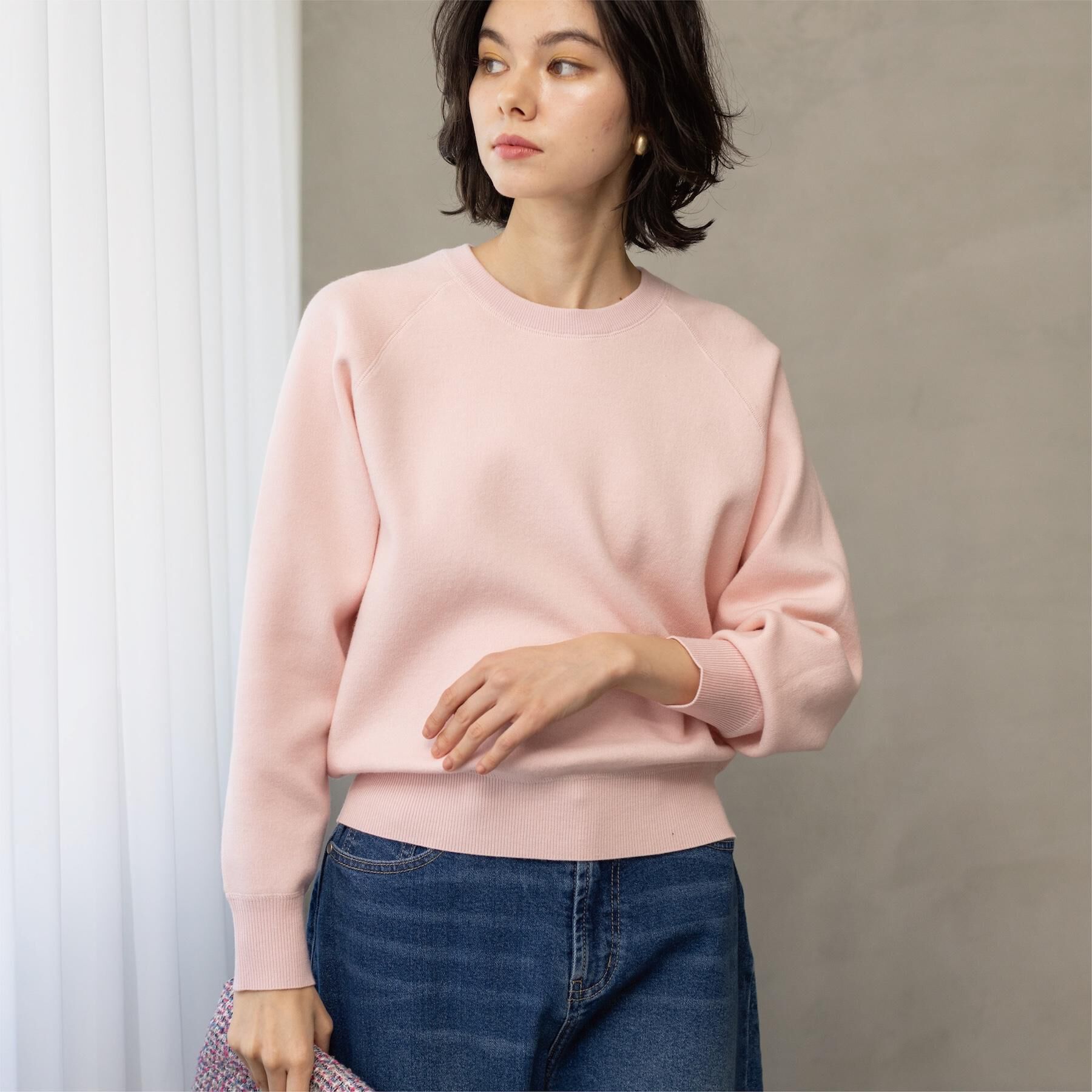 OPAQUE.CLIP「スウェットライクニット【洗濯機OK】」|ニット・セーター|