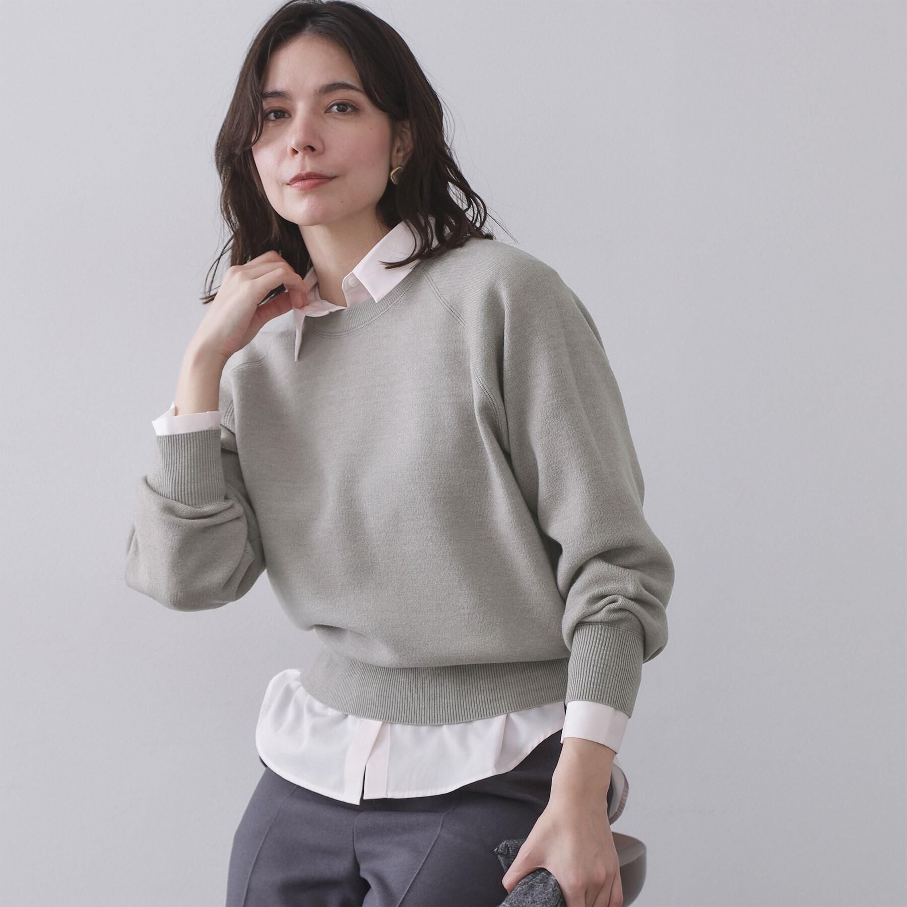 OPAQUE.CLIP「スウェットライクニット【洗濯機OK】」|ニット・セーター|