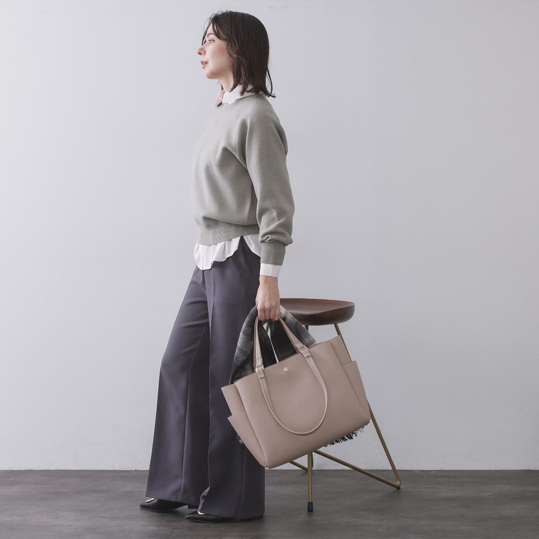 OPAQUE.CLIP「スウェットライクニット【洗濯機OK】」|ニット・セーター|