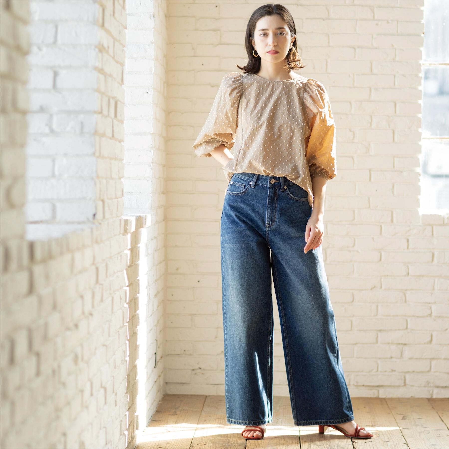 OPAQUE.CLIP「ドビードットパフスリーブブラウス【洗濯機OK】」|シャツ・ブラウス|